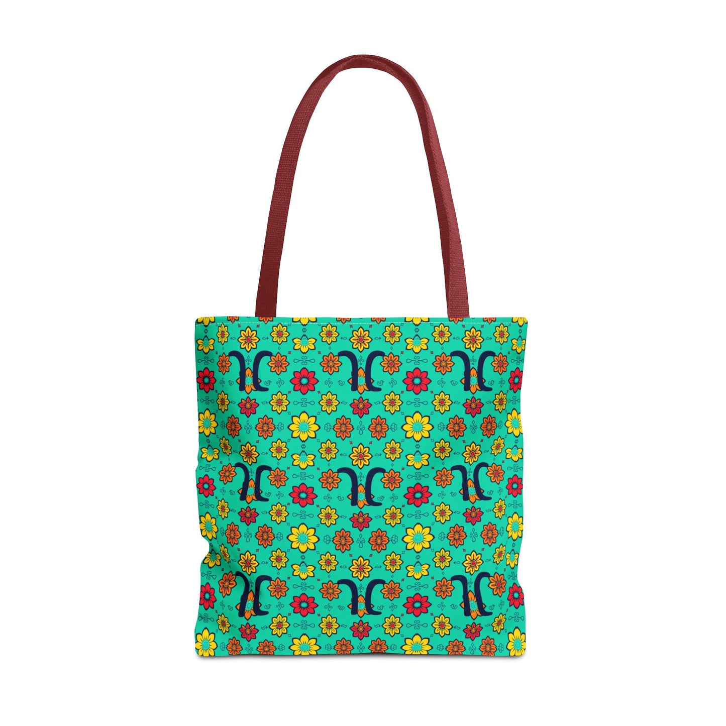 Tote Bag, (AOP), Aquarius, Zodiac, Flower Pattern