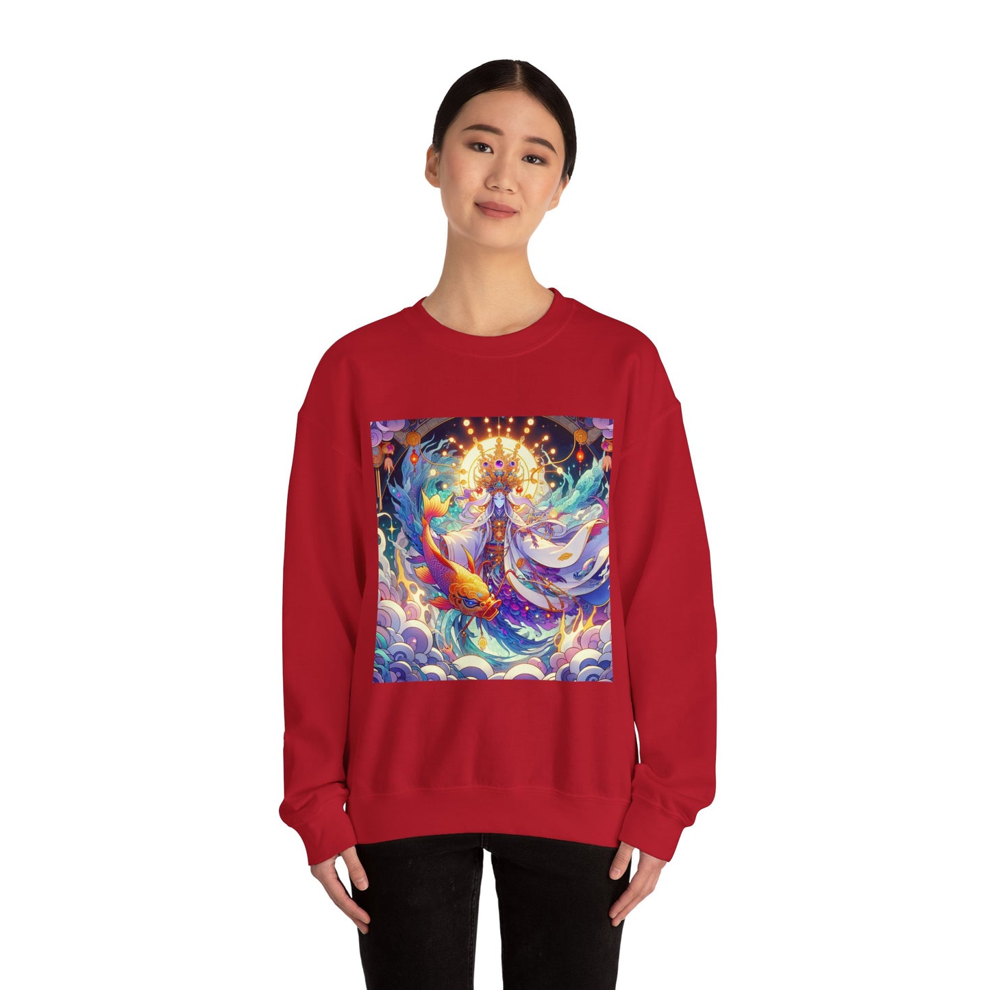 Unisex Heavy Blend™ Crewneck Sweatshirt, Anime Pisces King, Zodiac Design