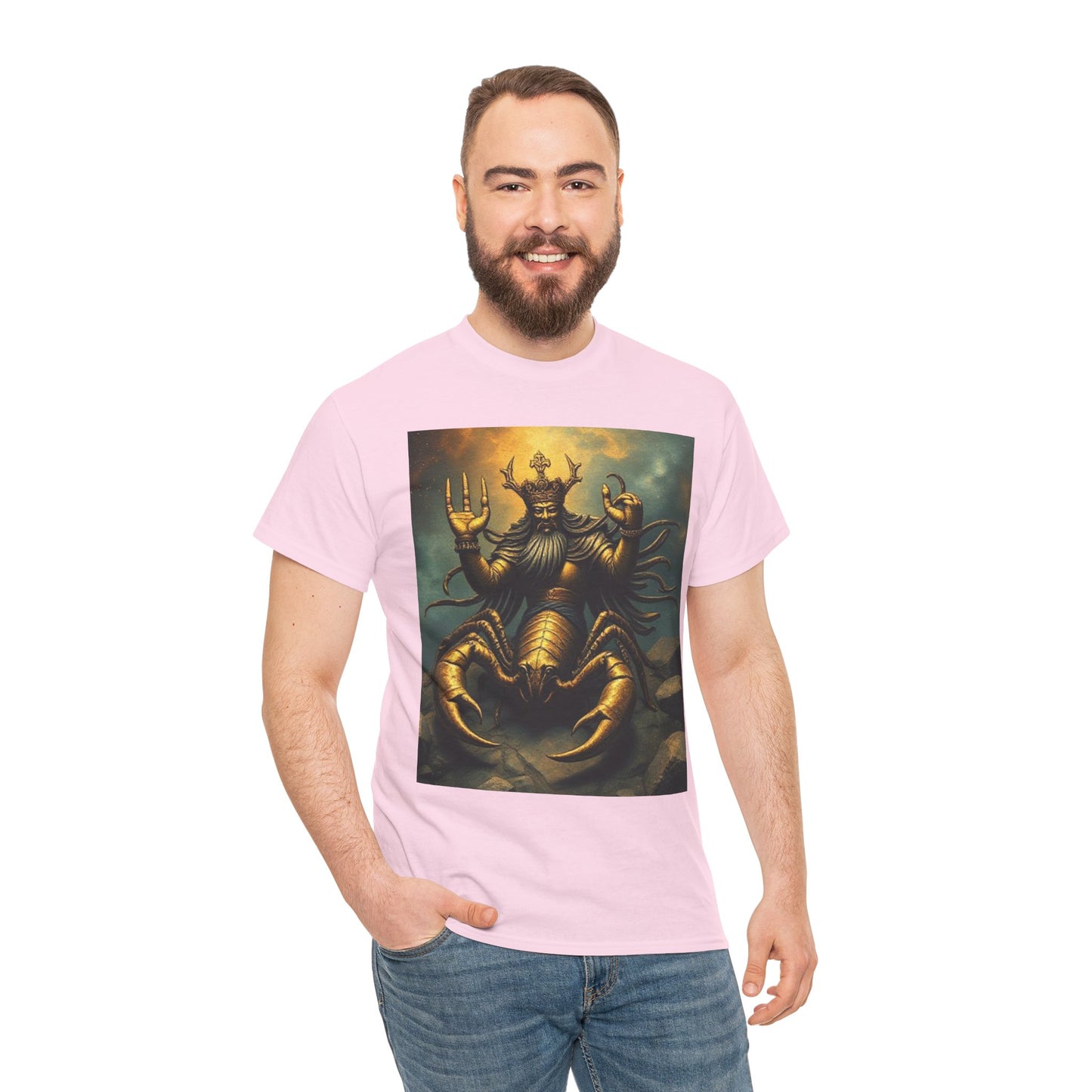 Unisex Heavy Cotton T-Shirt, Desert Scorpio King v1, Zodiac Design