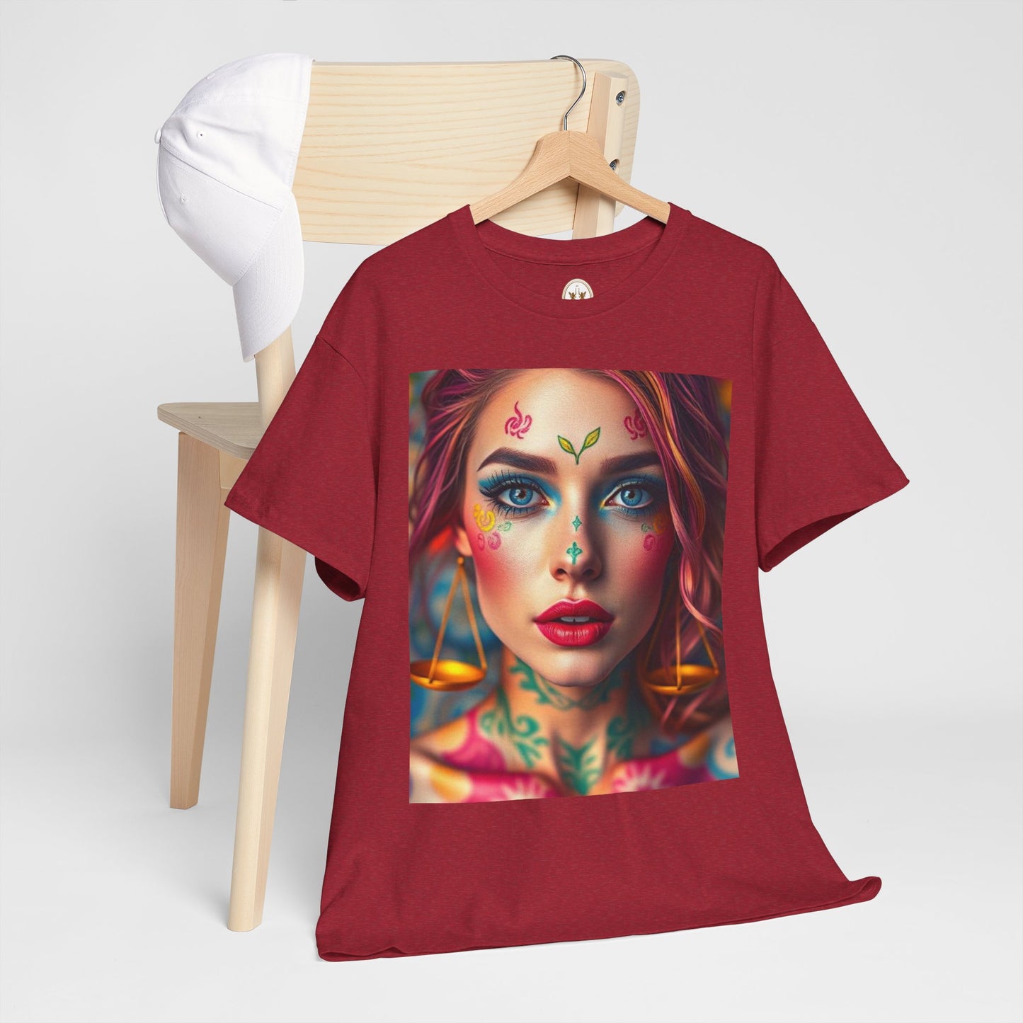 Unisex Heavy Cotton T-Shirt, Libra, Zodiac v1, Sexy Art