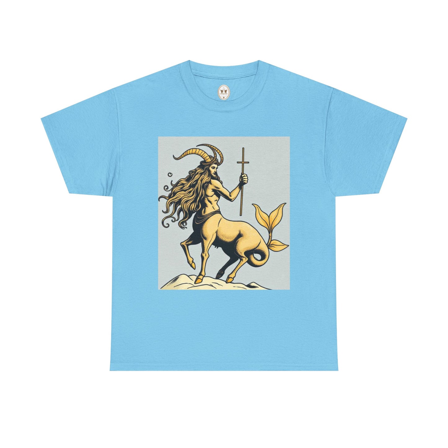 Unisex Heavy Cotton T-Shirt, Capricorn God v3, Zodiac Design