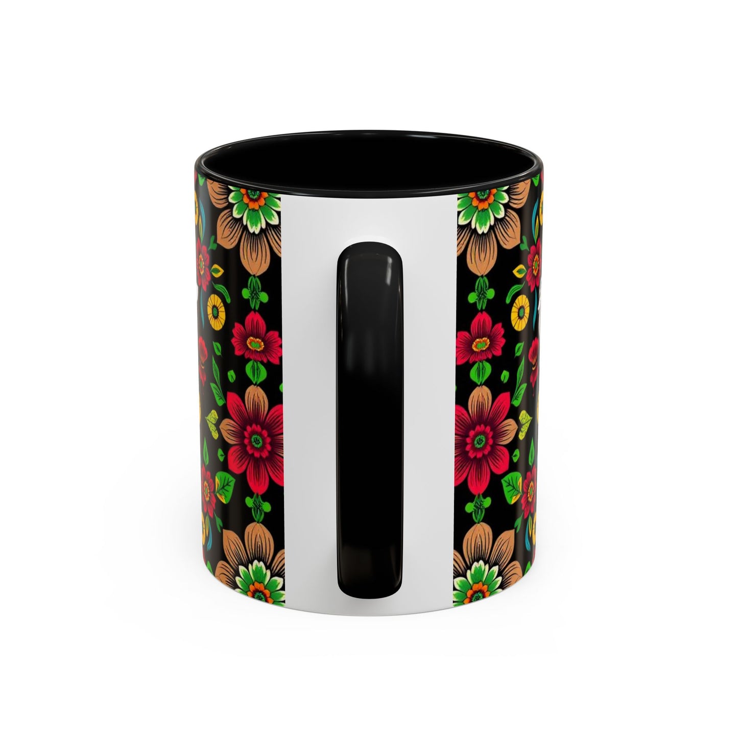 Accent Coffee Mug, Gemini, Zodiac v4, Flower Pattern, (11, 15oz)