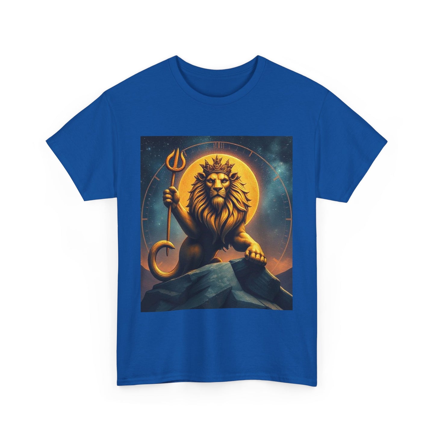 Unisex Heavy Cotton T-Shirt, King of Lion v3, Leo Zodiac Design