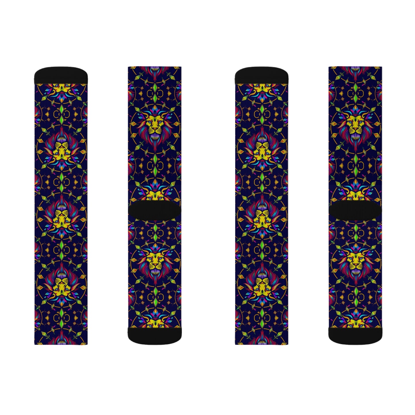 Sublimation Socks, Leo, Zodiac v3, Jewel Pattern