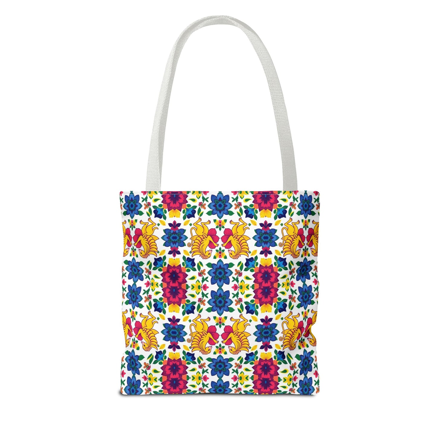 Tote Bag, (AOP), Gemini, Zodiac v6, Flower Pattern