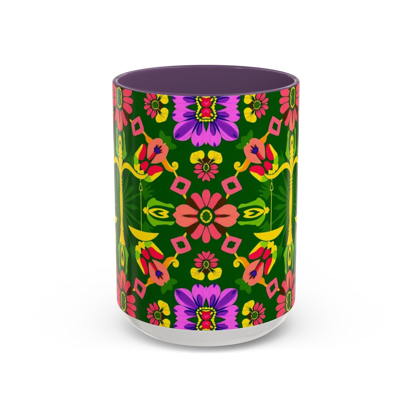 Accent Coffee Mug, Libra, Zodiac, Flower Pattern, (11, 15oz)