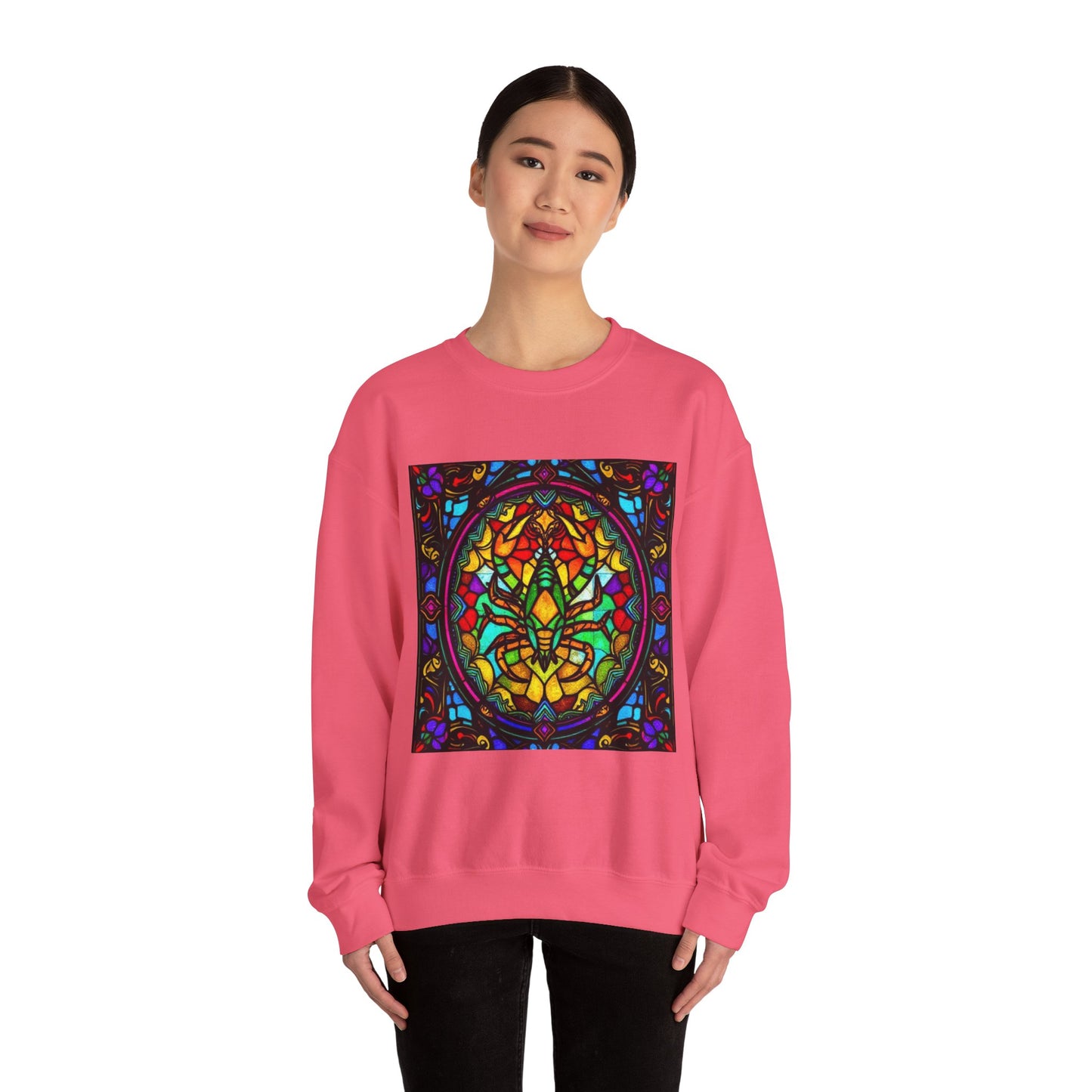 Unisex Heavy Blend™ Crewneck Sweatshirt, Glass 1, Scorpio Zodiac Design