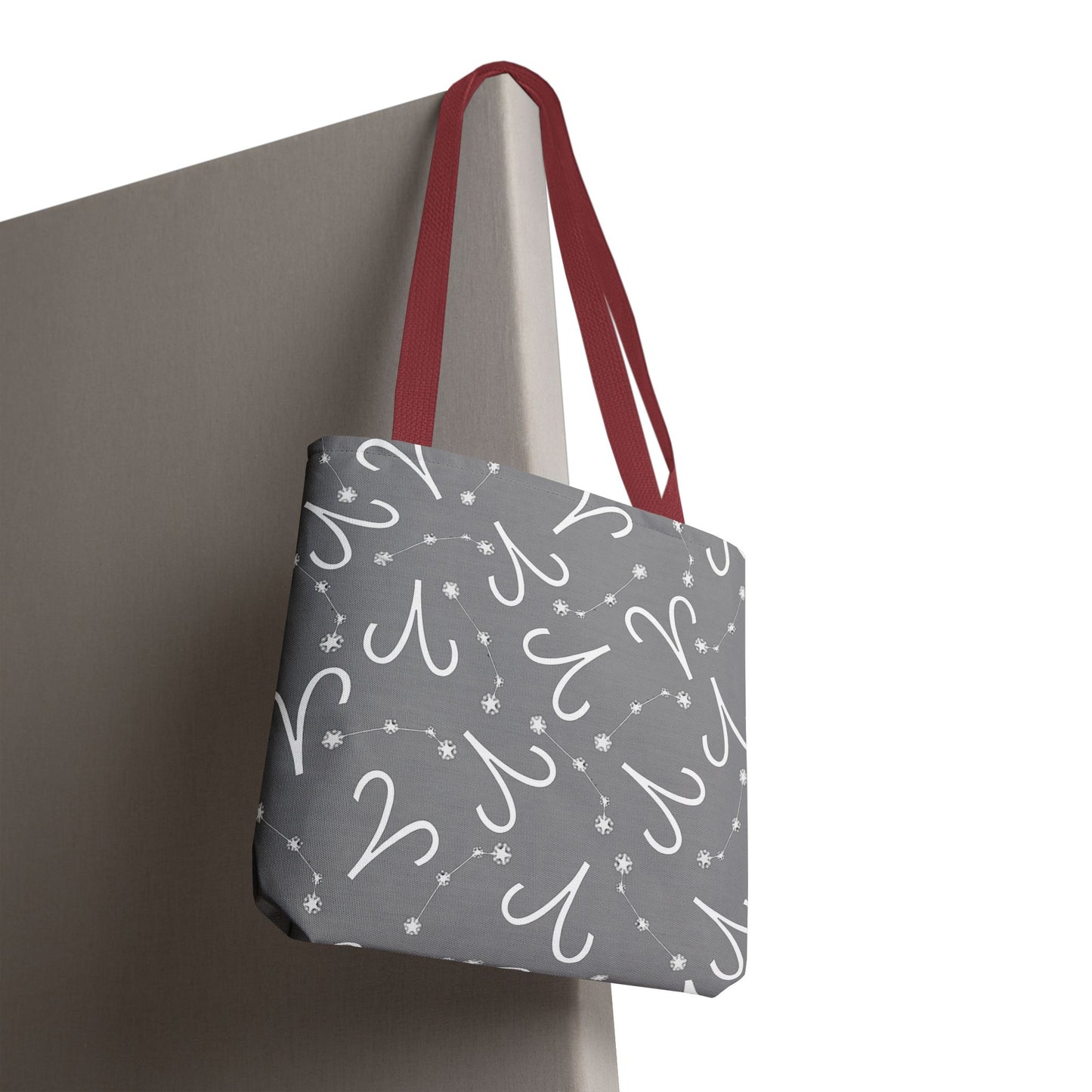 Tote Bag, Aries Zodiac Sign, AOP, (Grey, White)