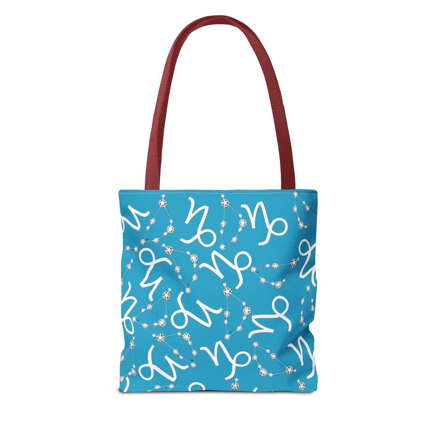 Tote Bag, Capricorn Zodiac Sign, AOP, (Turquoise, White)