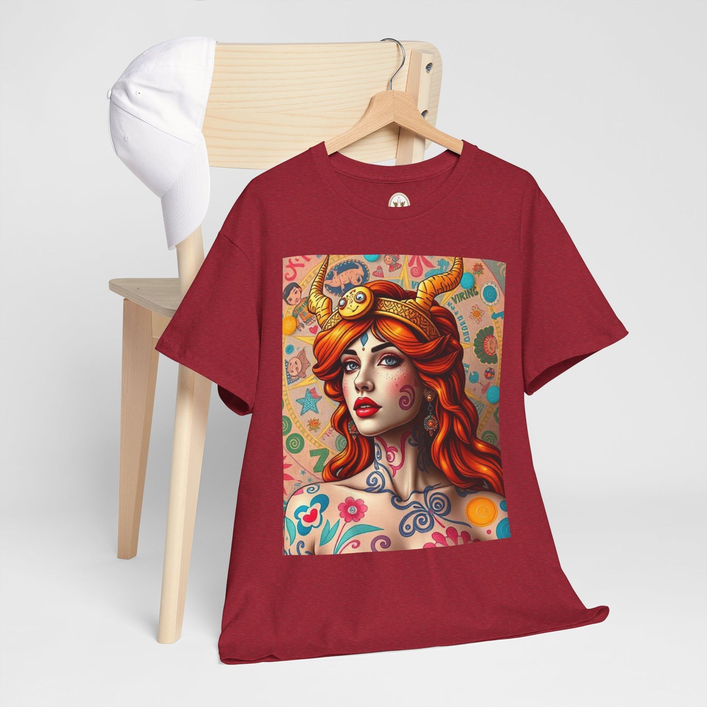 Unisex Heavy Cotton T-Shirt, Virgo, Zodiac v1, Sexy Art