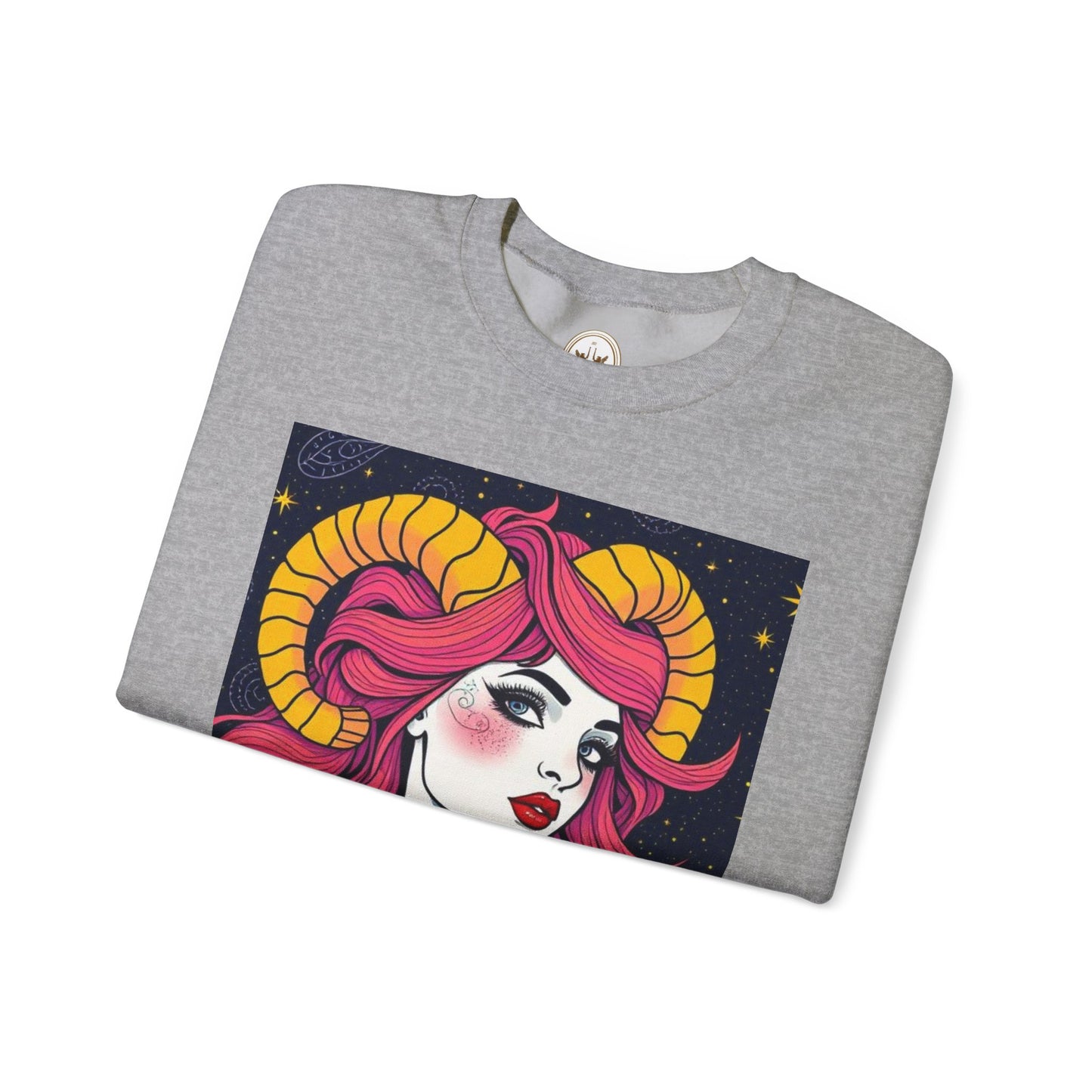 Unisex Heavy Blend™ Crewneck Sweatshirt, Aries, Zodiac, Sexy Pattern