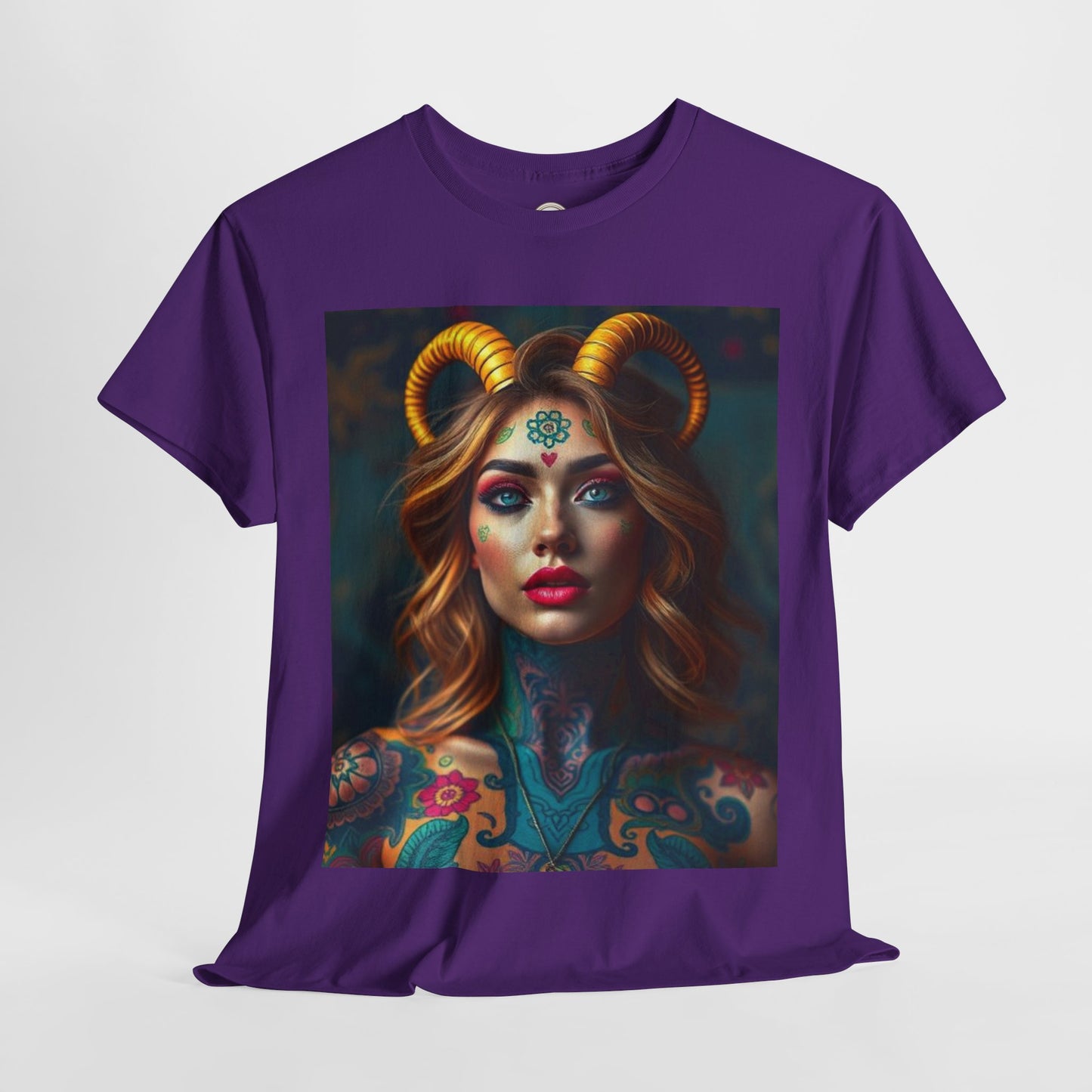 Unisex Heavy Cotton T-Shirt, Capricorn, Zodiac v1, Sexy Art