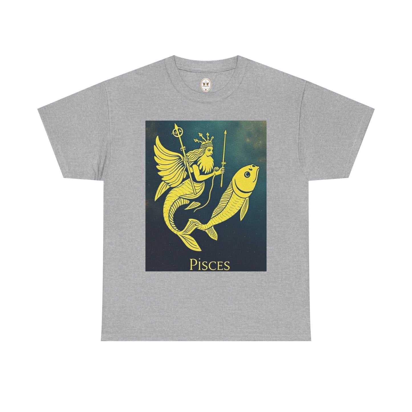 Unisex Heavy Cotton T-Shirt, Pisces Quuen v1, Zodiac Design