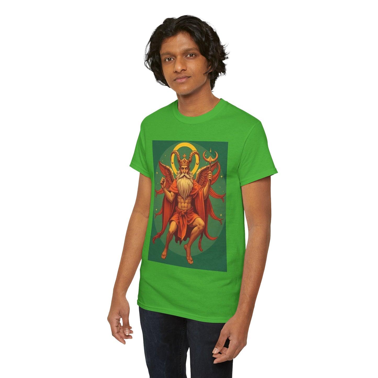Unisex Heavy Cotton T-Shirt, Aries God, Zodiac Design