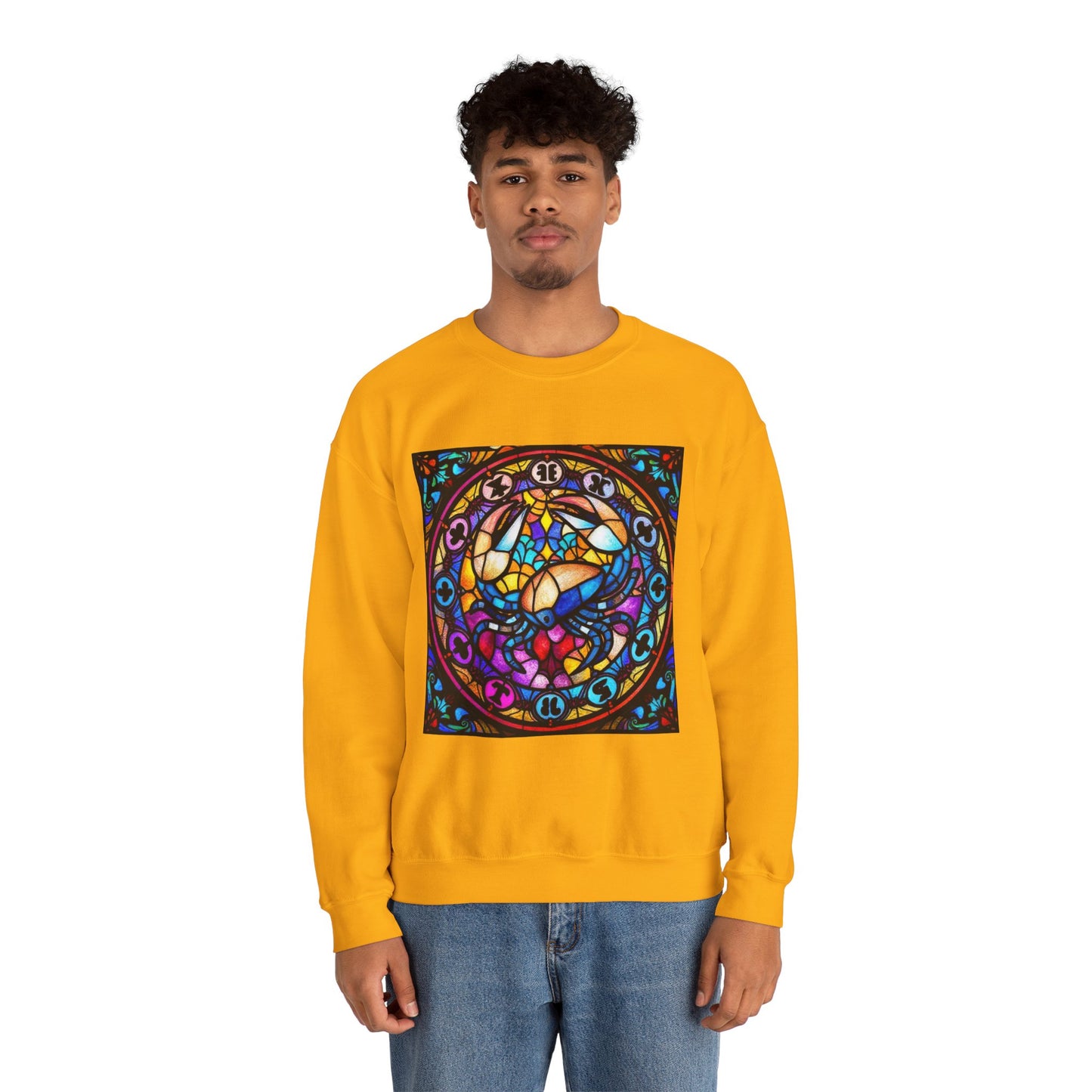 Unisex Heavy Blend™ Crewneck Sweatshirt, Glass, Cancer Zodiac Design