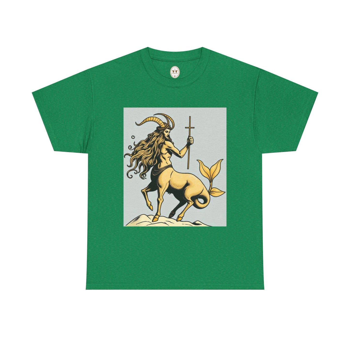 Unisex Heavy Cotton T-Shirt, Capricorn God v2, Zodiac Design
