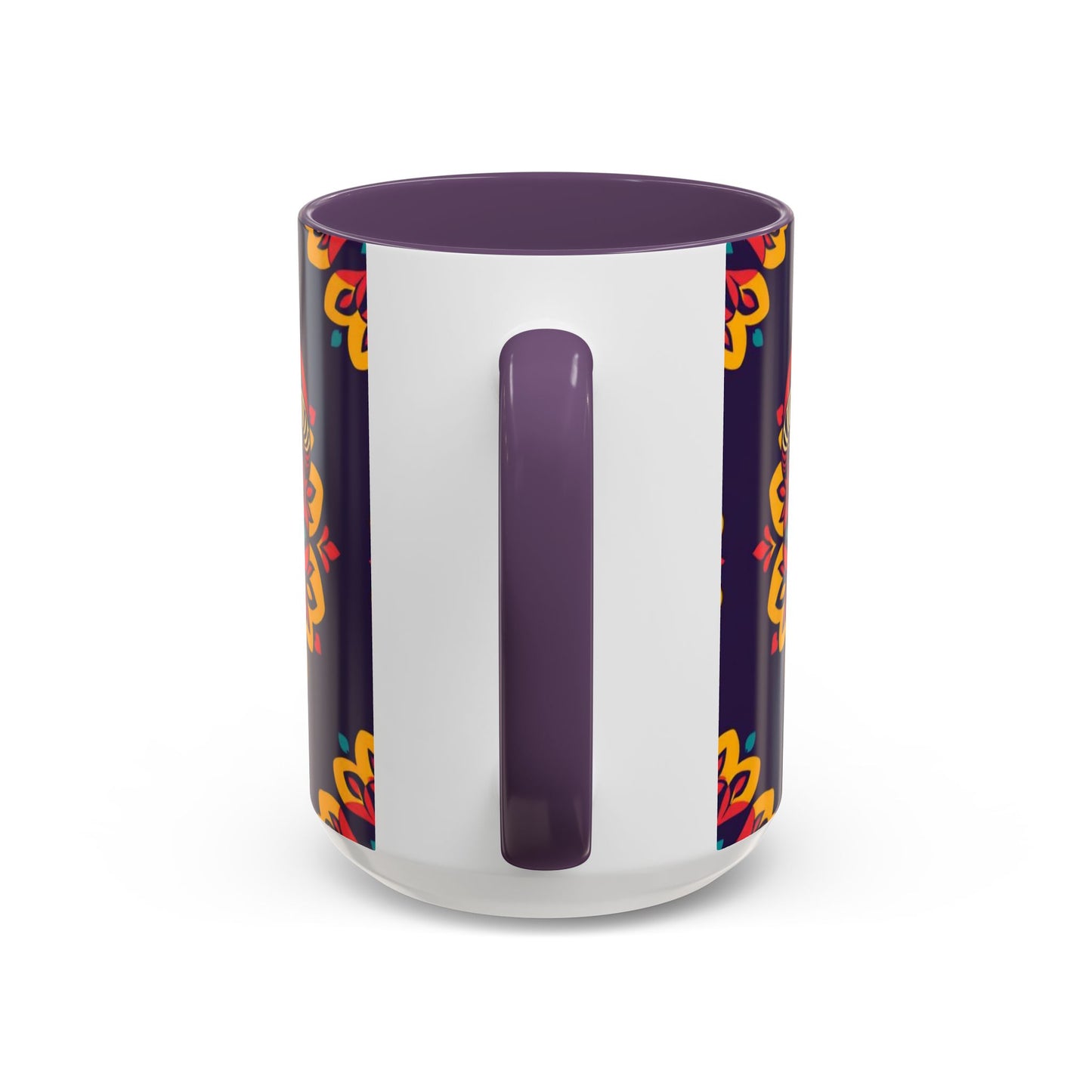 Accent Coffee Mug, Taurus, Zodiac v4. Flower Pattern, (11, 15oz)