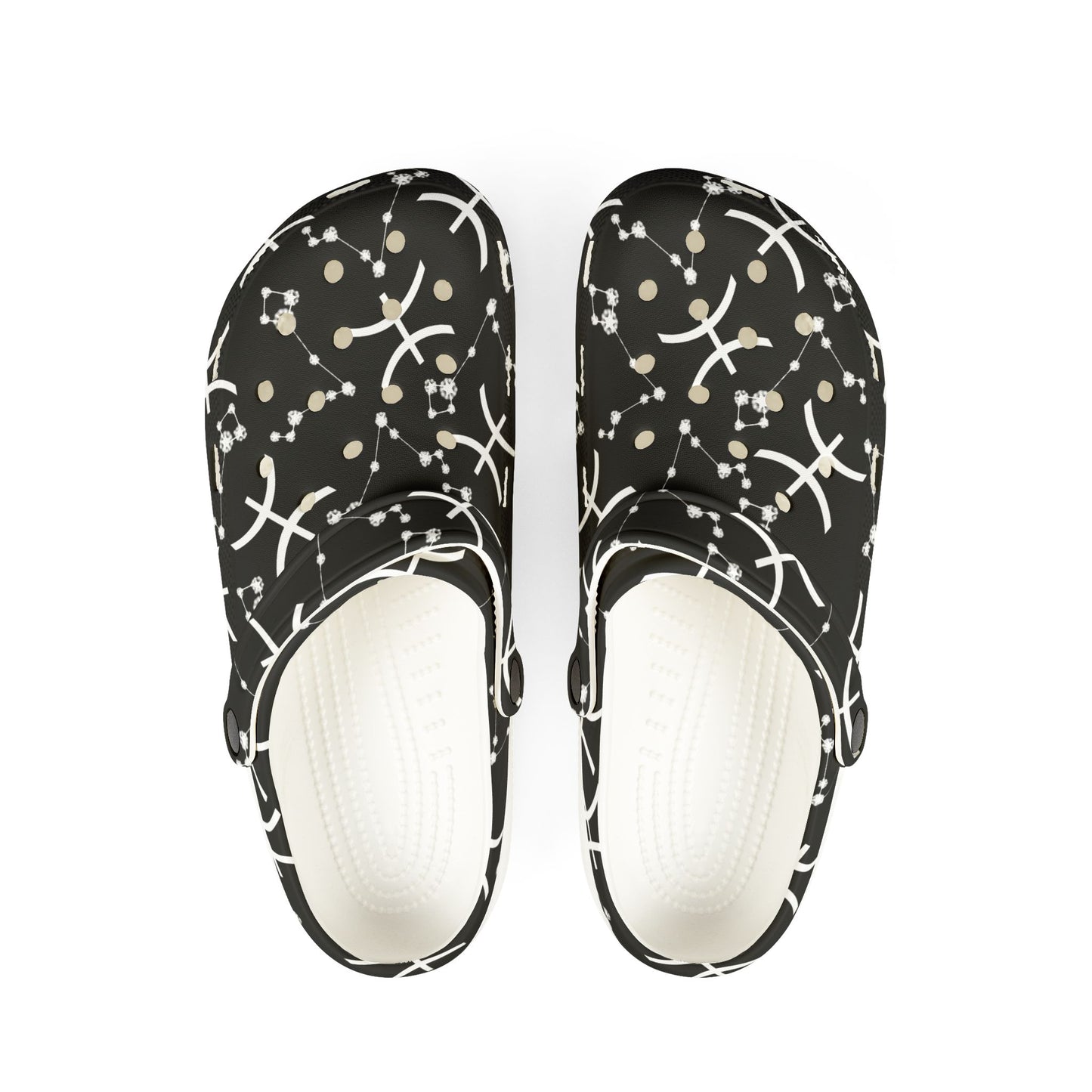 EVA Foam Rubber Shoes (AOP), Material 100% EVA, Pisces Zodiac Design
