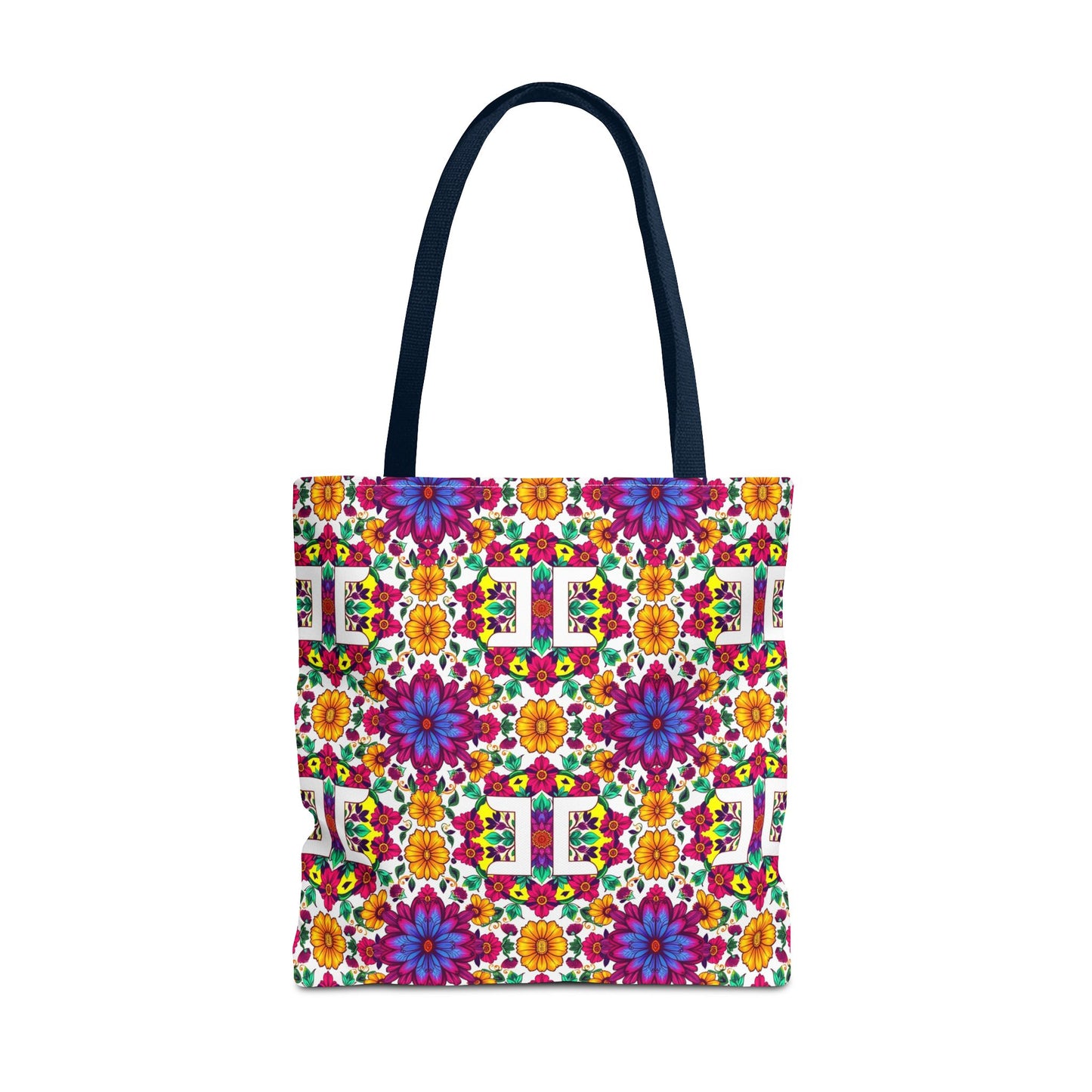 Tote Bag, (AOP), Gemini, Zodiac v3, Flower Pattern