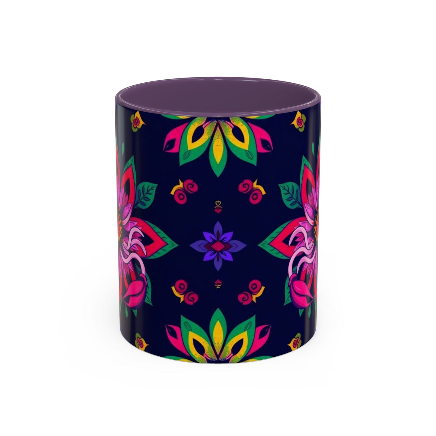Accent Coffee Mug, Scorpio, Zodiac v4. Flower Pattern, (11, 15oz)