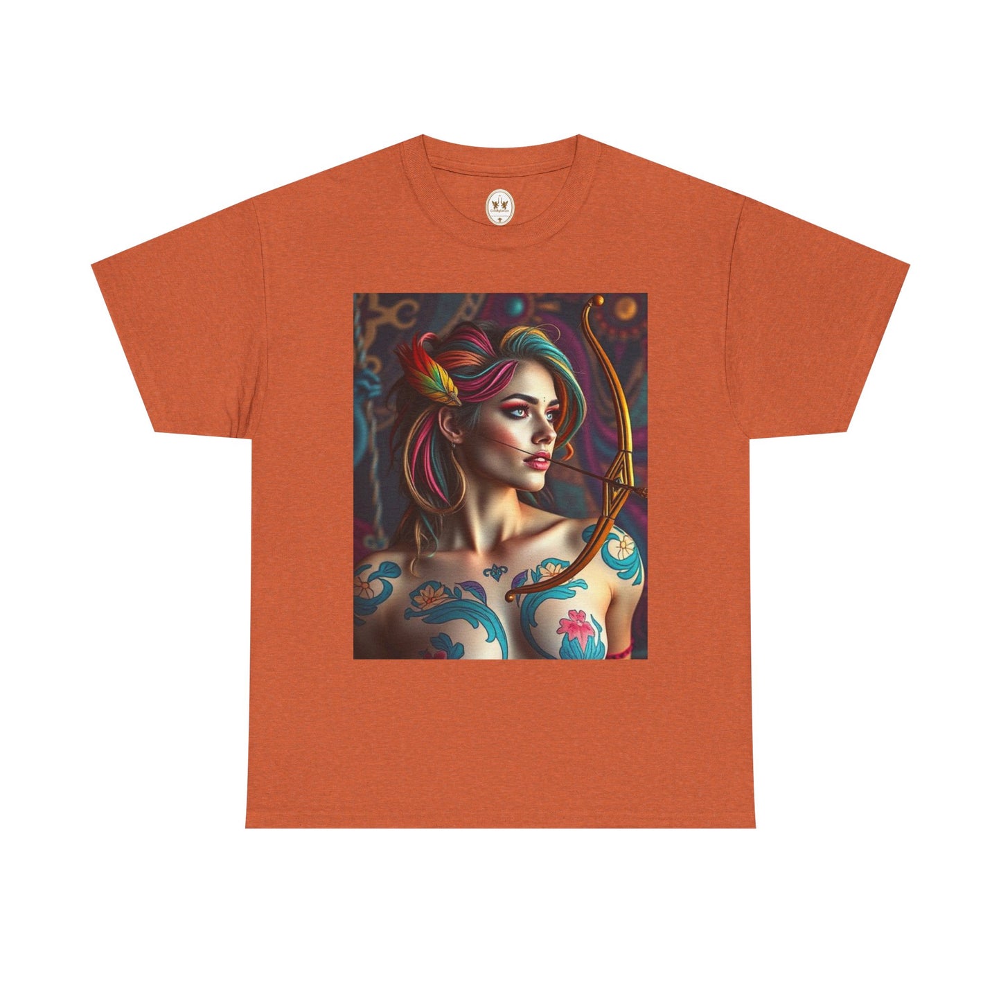 Unisex Heavy Cotton T-Shirt, Sagittarius, Zodiac v1, Sexy Art