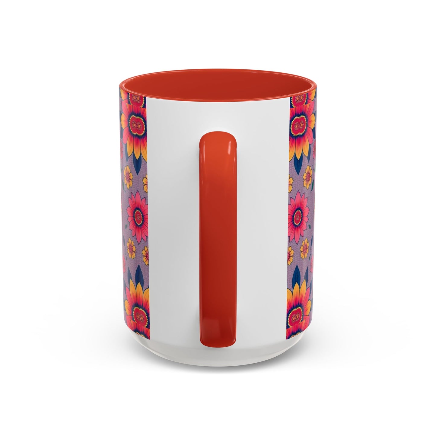 Accent Coffee Mug, Pisces, Zodiac v2, Flower Pattern, (11, 15oz)