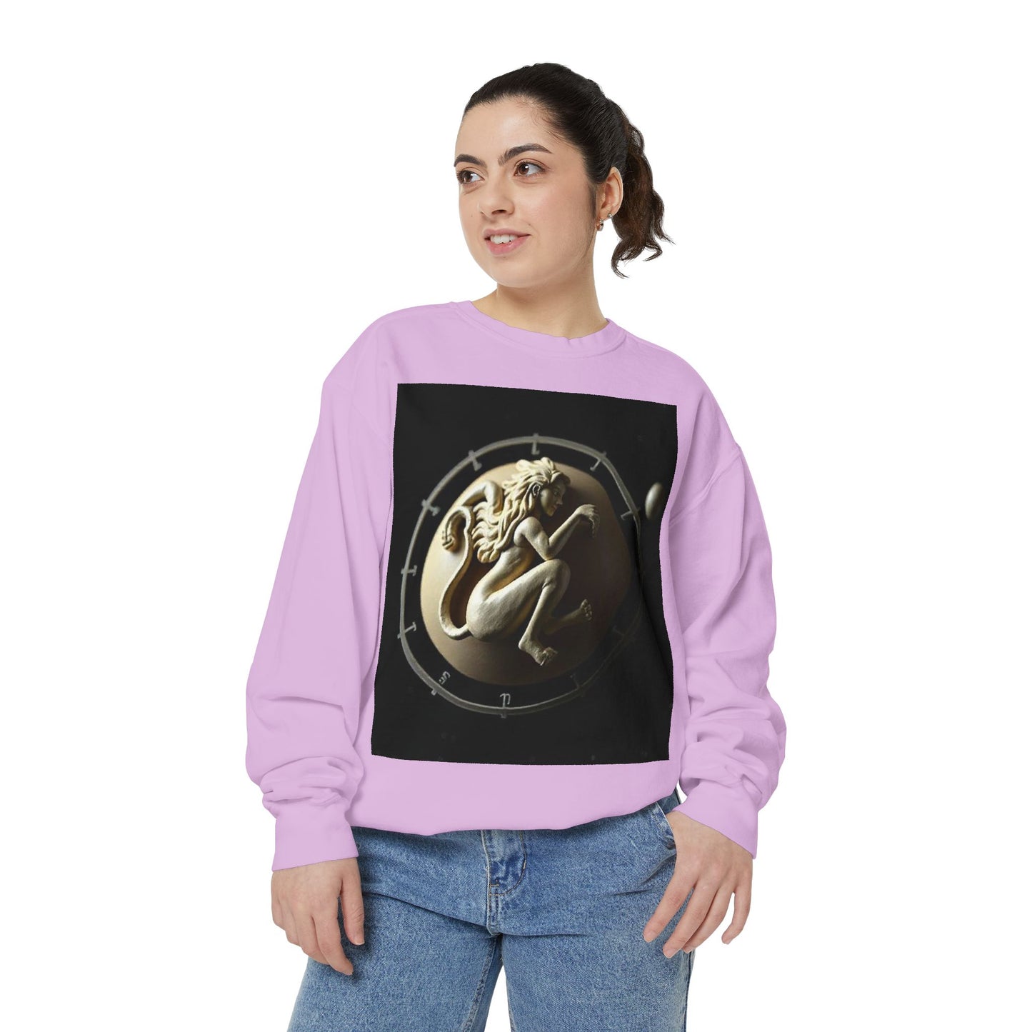 Garment-Dyed Sweatshirt, Unisex, Space Symbol Design, Virgo