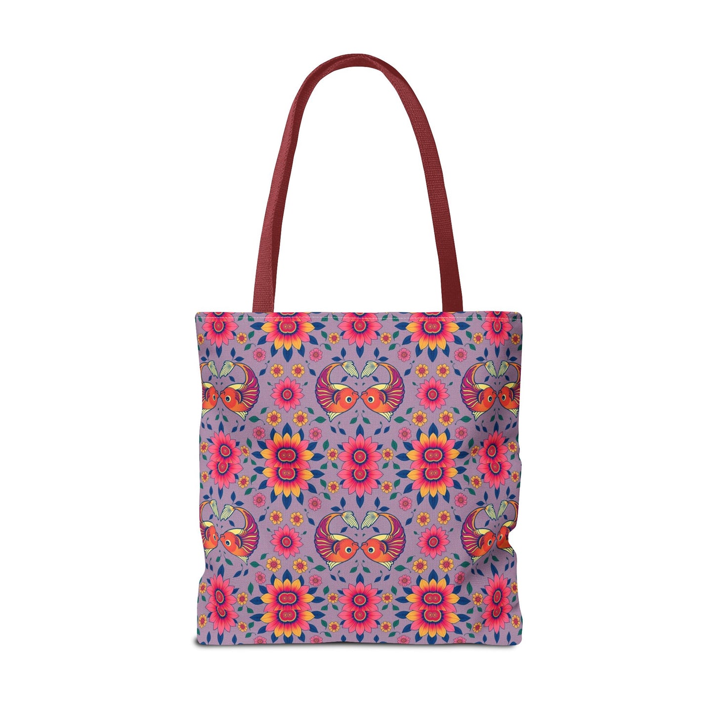 Tote Bag (AOP), Pisces, Zodiac v2, Flower Pattern