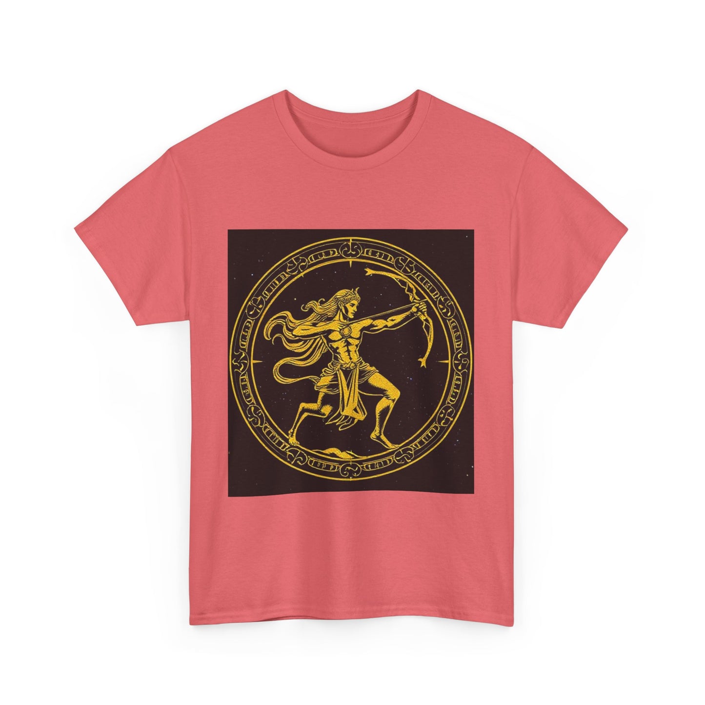 Unisex Heavy Cotton T-Shirt, Mythical Faun/Satyr v1, Sagittarius Zodiac Design