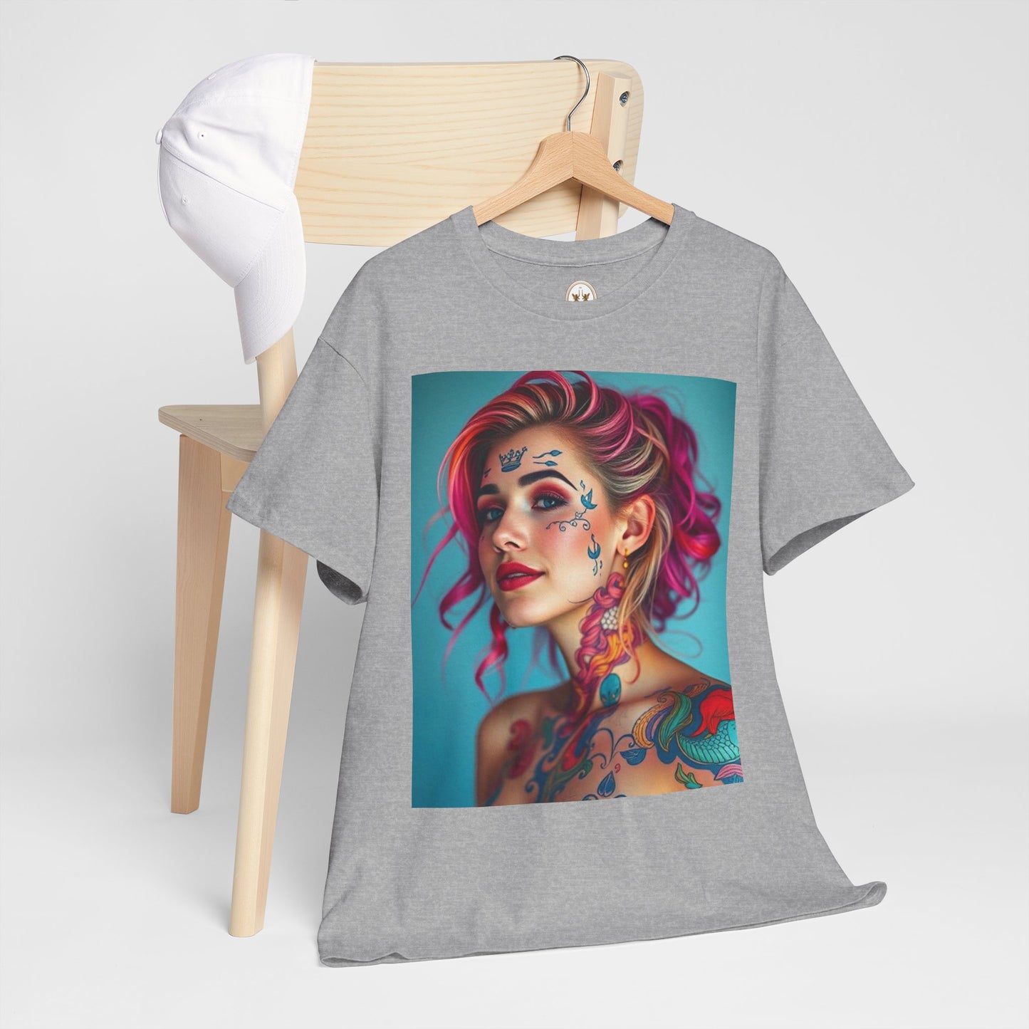 Unisex Heavy Cotton T-Shirt, Pisces, Zodiac v3, Sexy Art