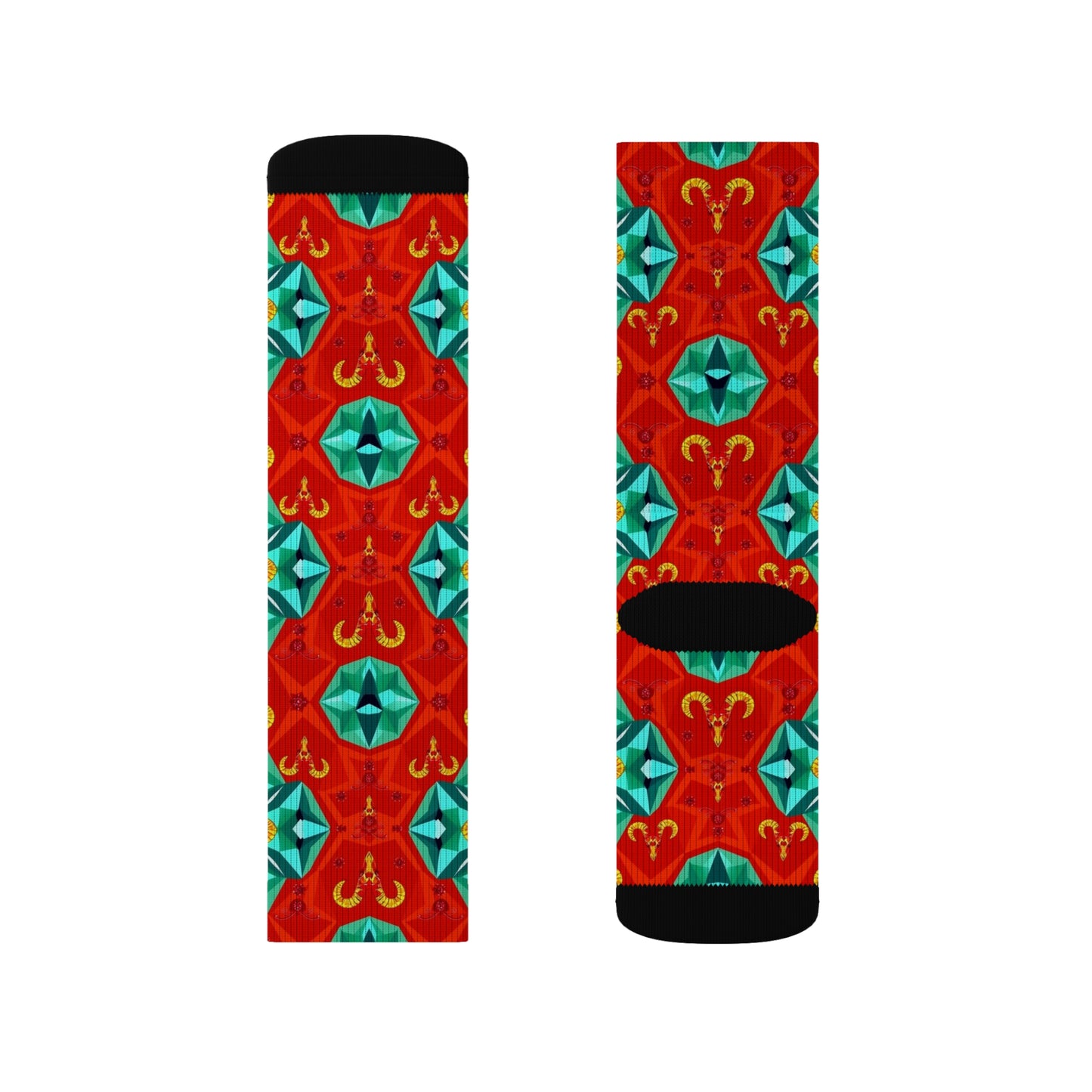 Sublimation Socks, Aries, Zodiac v1, Jewel Pattern