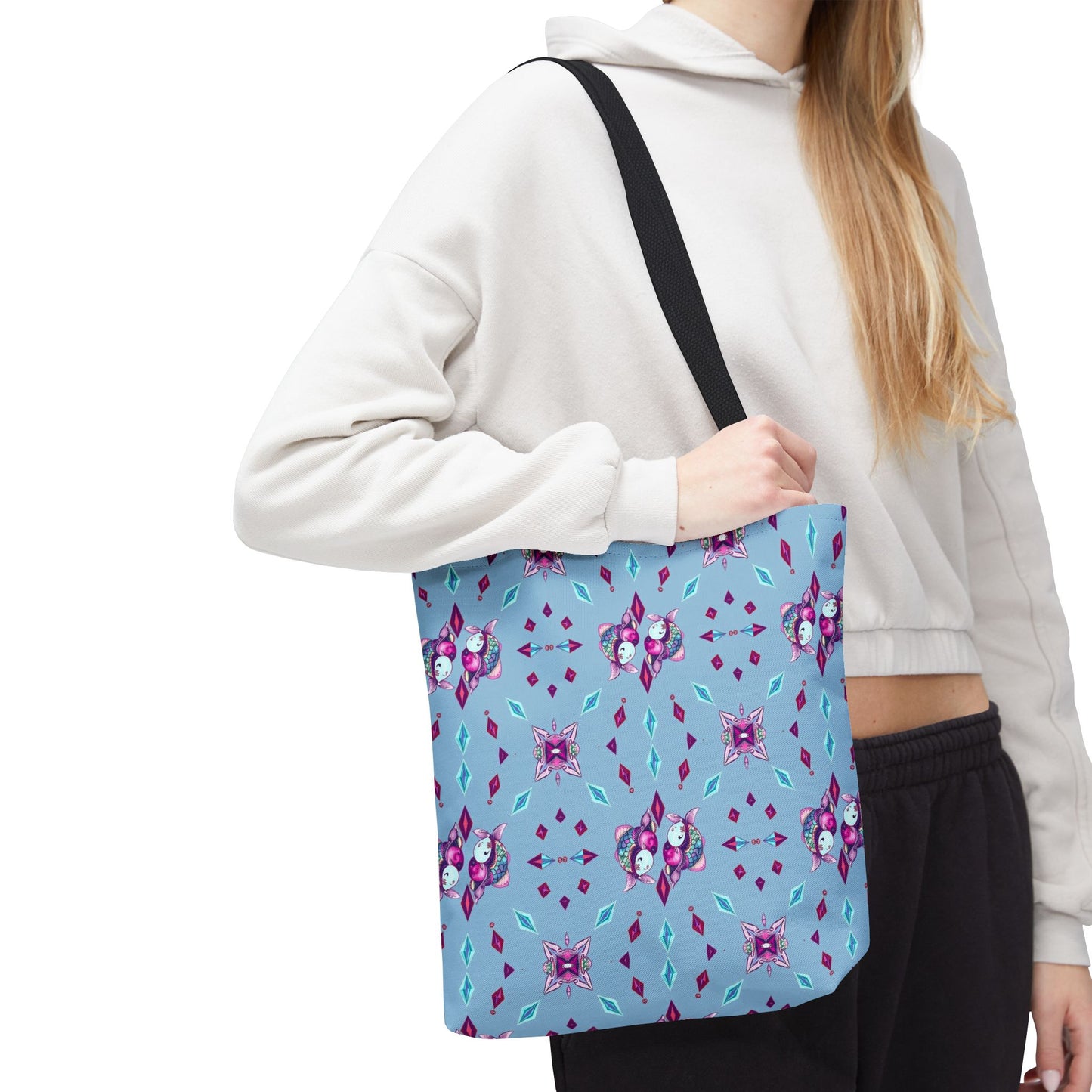 Tote Bag (AOP), Pisces, Zodiac v1, Jewel Pattern