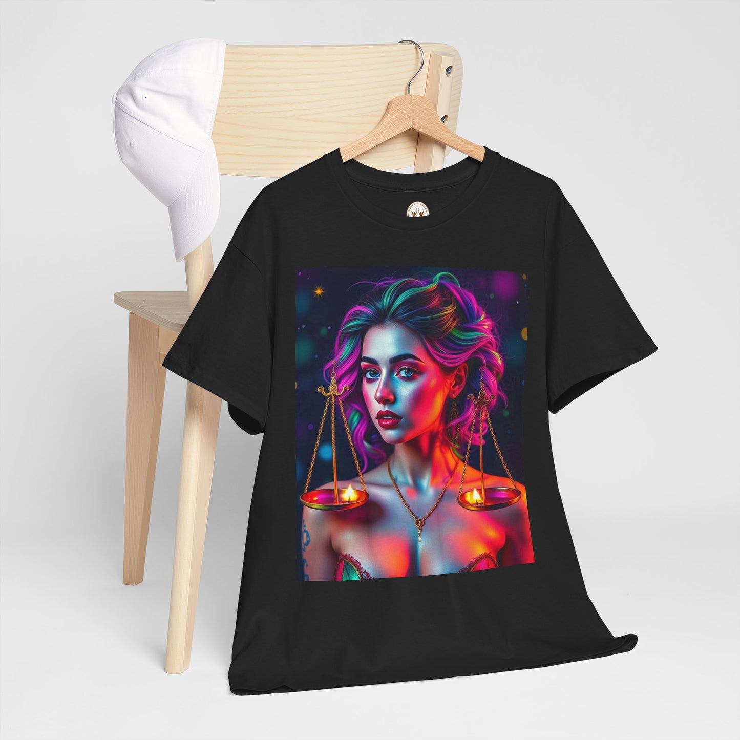 Unisex Heavy Cotton T-Shirt, Libra, Zodiac v3, Sexy Art
