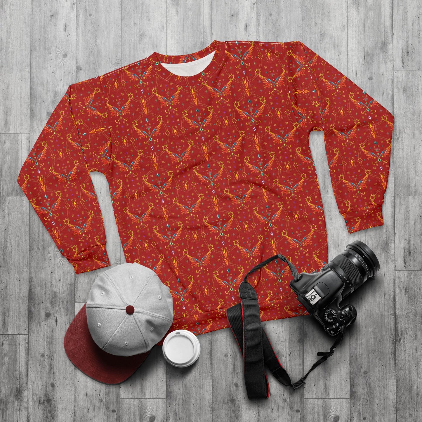 Unisex Sweatshirt (AOP), Sagittarius, Zodiac v1, Jewel Pattern