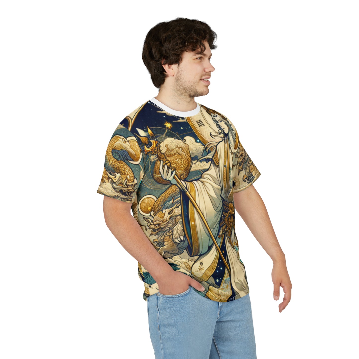 Unisex Cut & Sew T-Shirt (AOP), Anime Character, Capricorn Zodiac Design, Regular fit, 100% Polyester