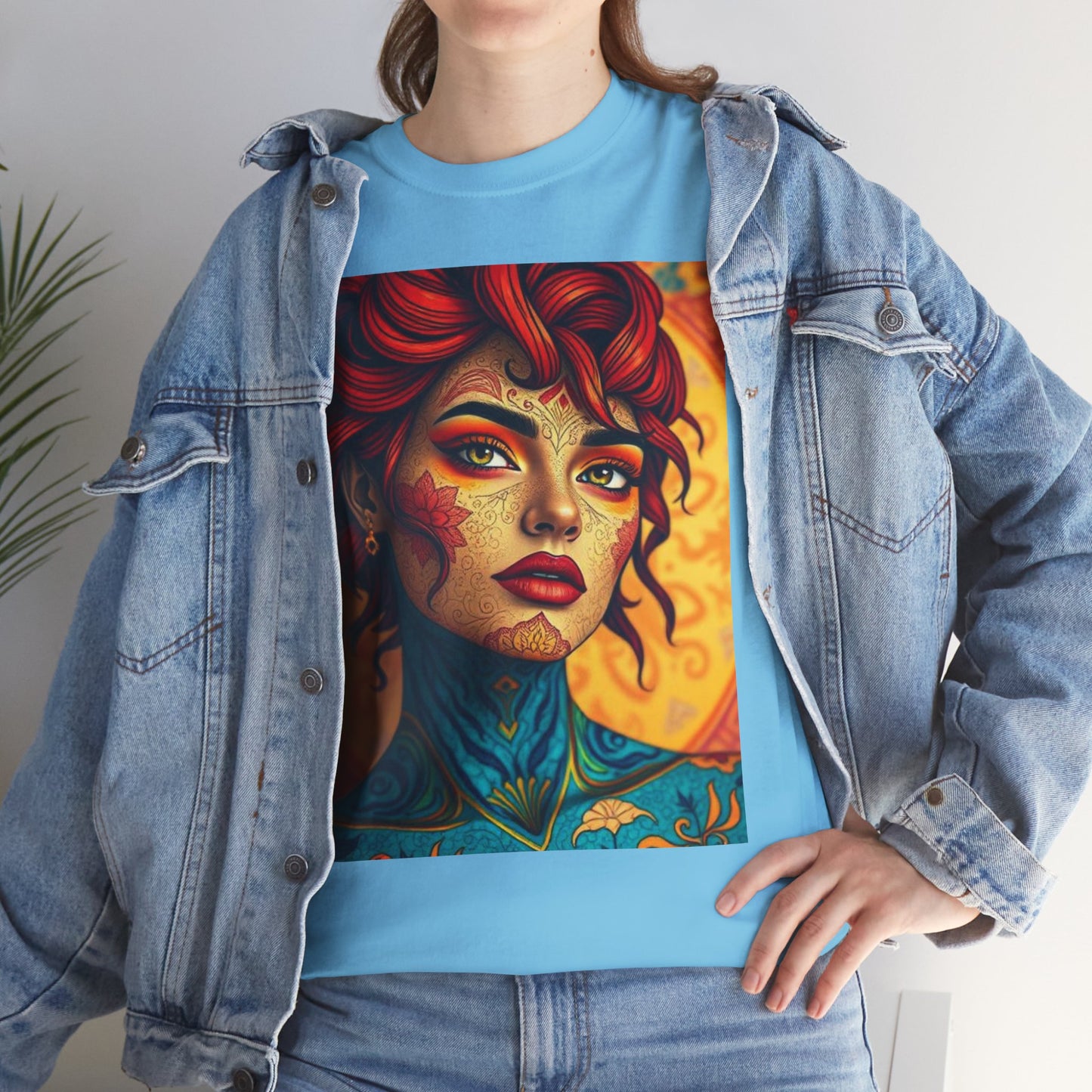 Unisex Heavy Cotton T-Shirt, Aquarius, Zodiac, Sexy Art