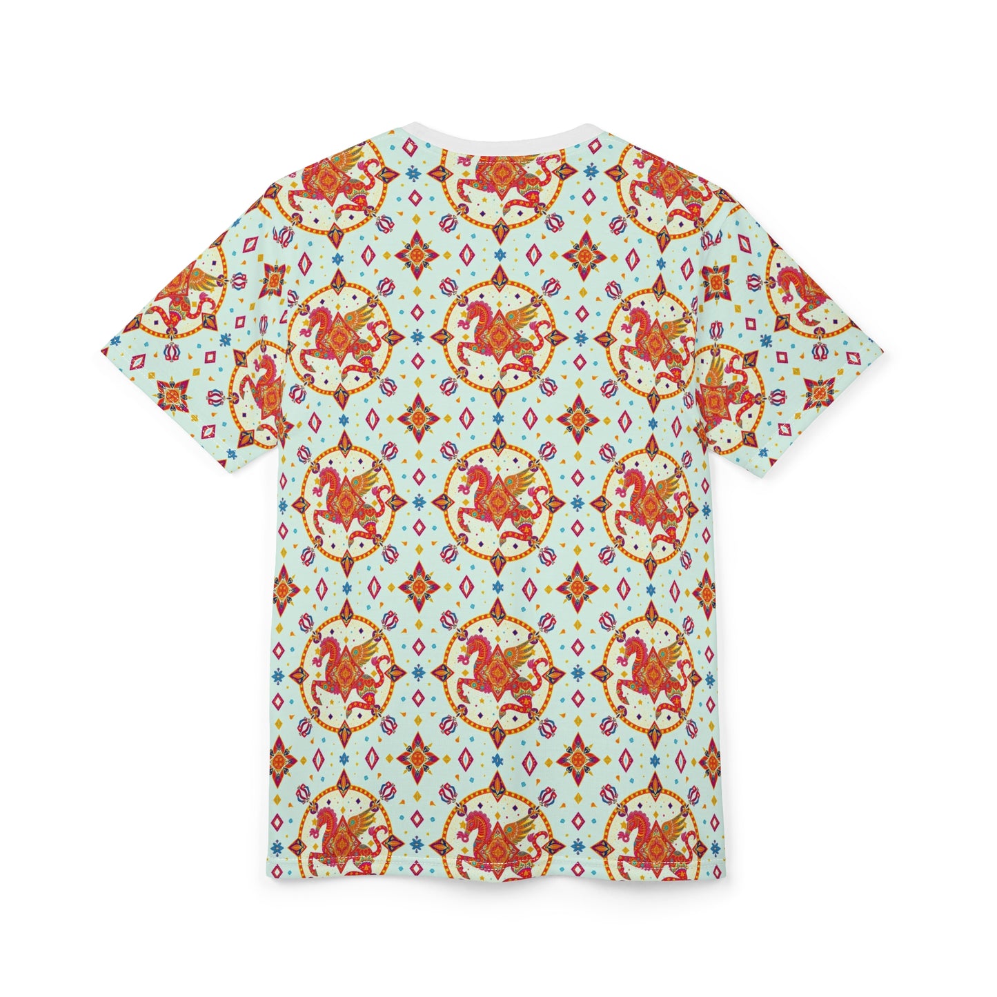 Unisex Cut & Sew T-Shirt, (AOP) Aquarius, Zodiac v2, Jewels Pattern