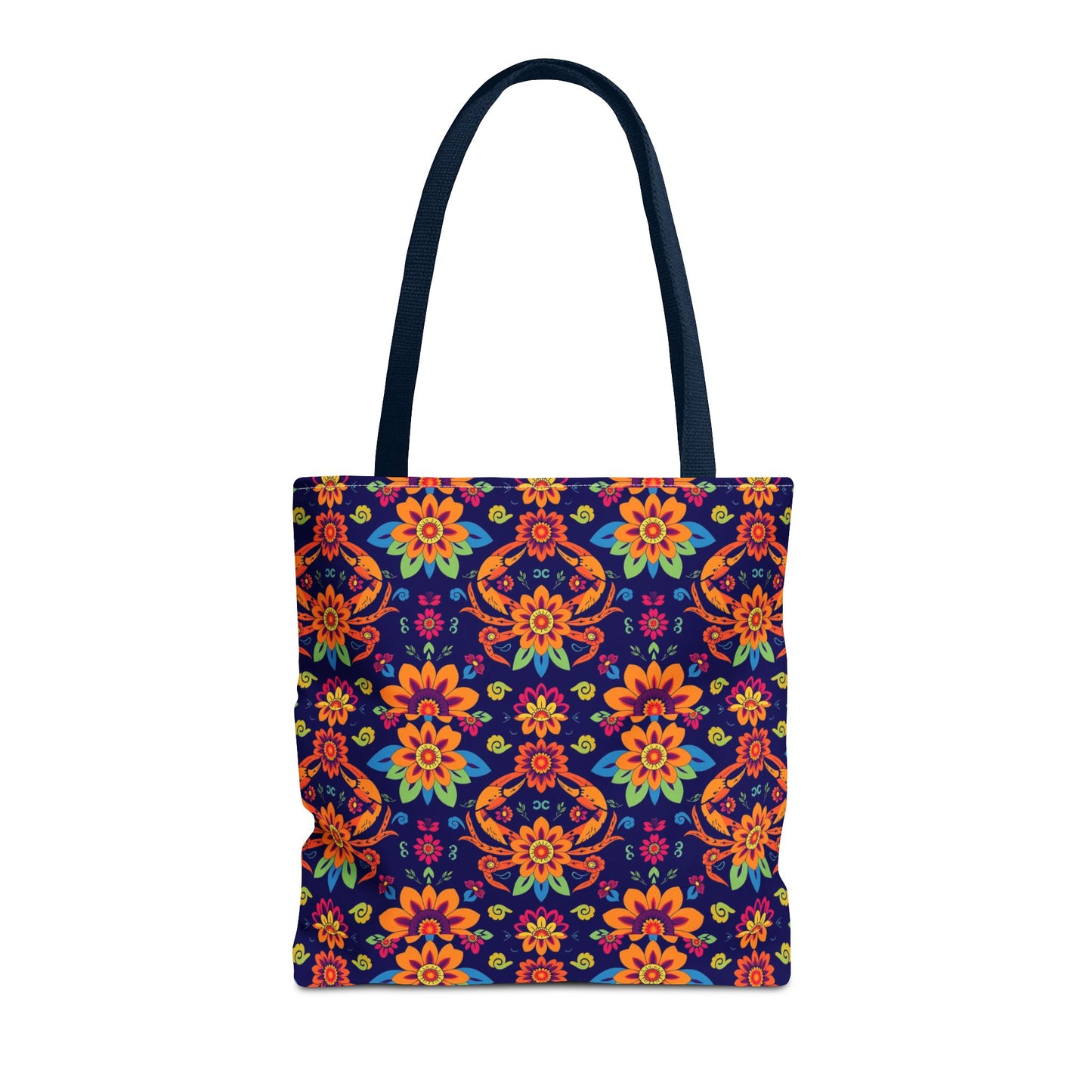 Tote Bag, (AOP), Cancer, Zodiac v6, Flower Pattern