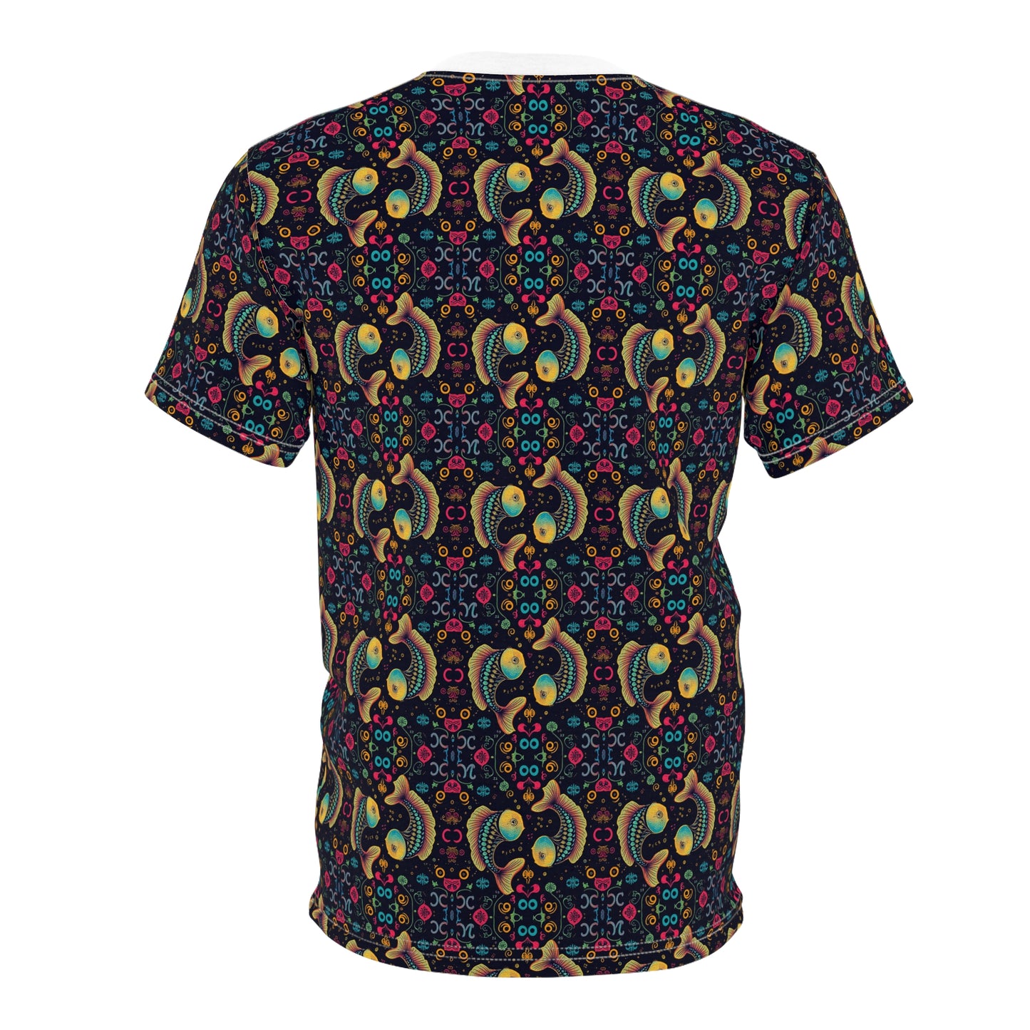 Unisex Cut & Sew T-Shirt, AOP, Pisces, Zodiac v1, Pattern