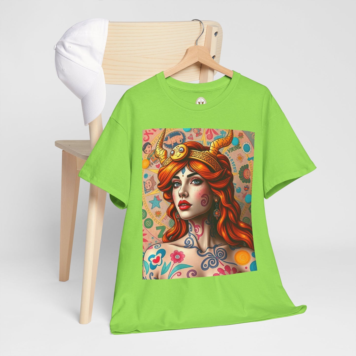 Unisex Heavy Cotton T-Shirt, Virgo, Zodiac v1, Sexy Art