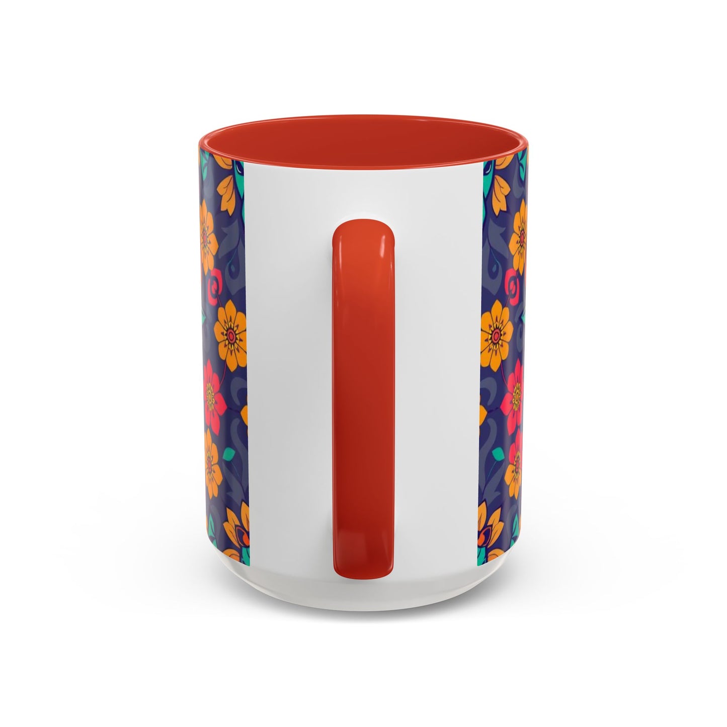 Accent Coffee Mug, Taurus, Zodiac. Flower Pattern, (11, 15oz)