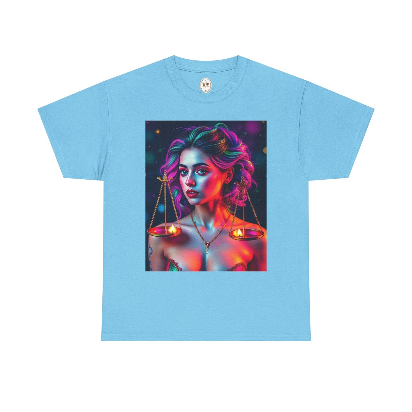Unisex Heavy Cotton T-Shirt, Libra, Zodiac v3, Sexy Art