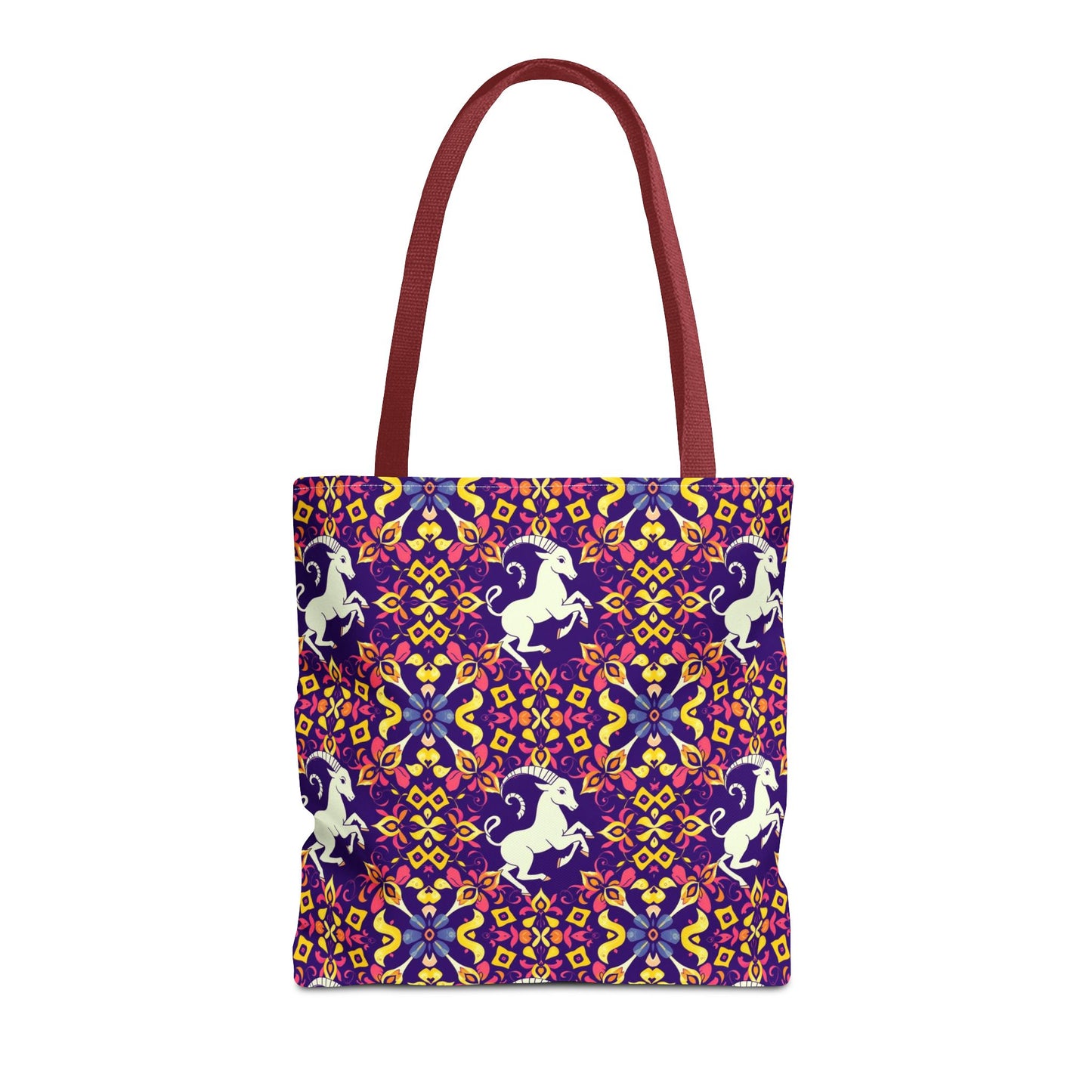 Tote Bag (AOP), Capricorn, Zodiac v2, Flower Pattern