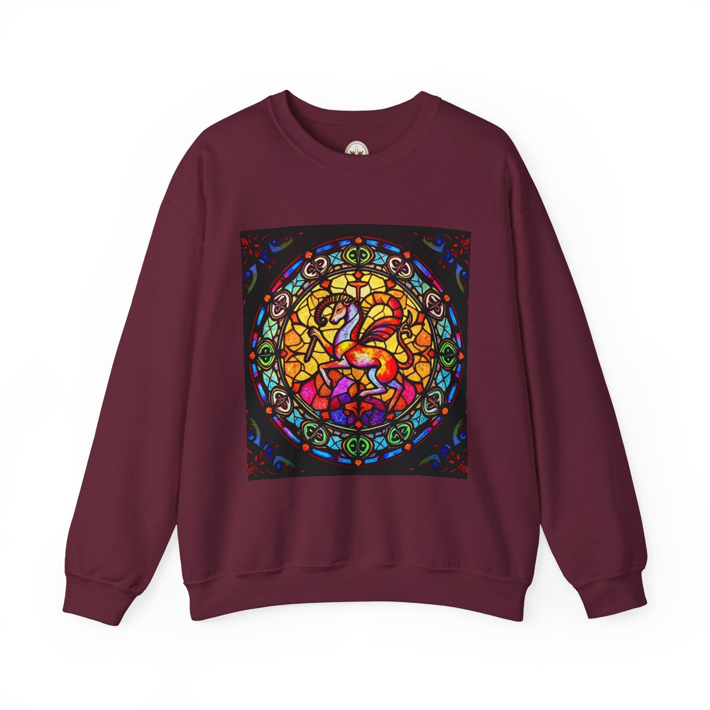 Unisex Heavy Blend™ Crewneck Sweatshirt, Glass 1, Aries Zodiac Design