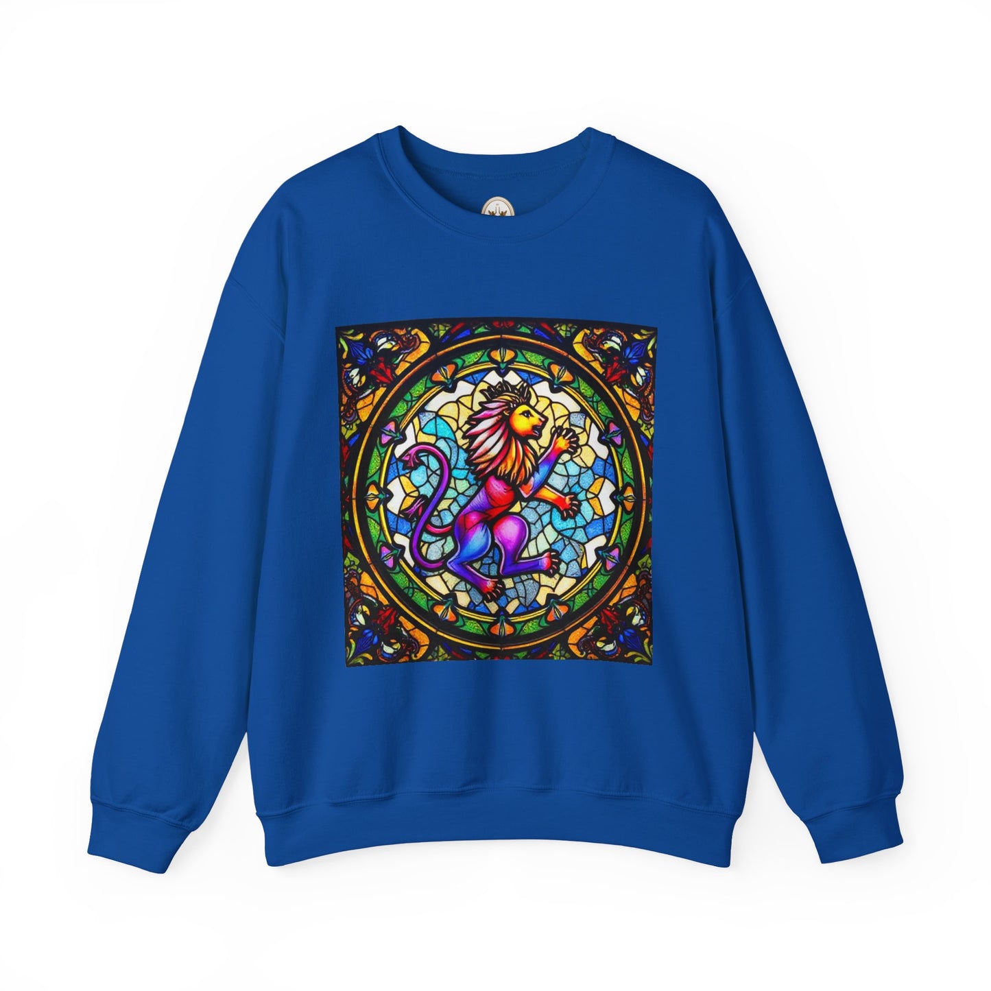 Unisex Heavy Blend™ Crewneck Sweatshirt, Glass, Leo Zodiac Design