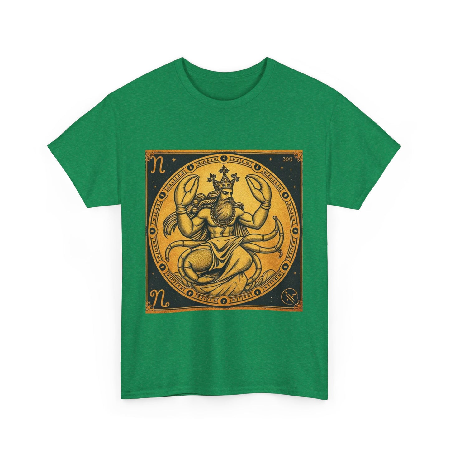 Unisex Heavy Cotton T-Shirt, Crab King, Cancer Zodiac Design