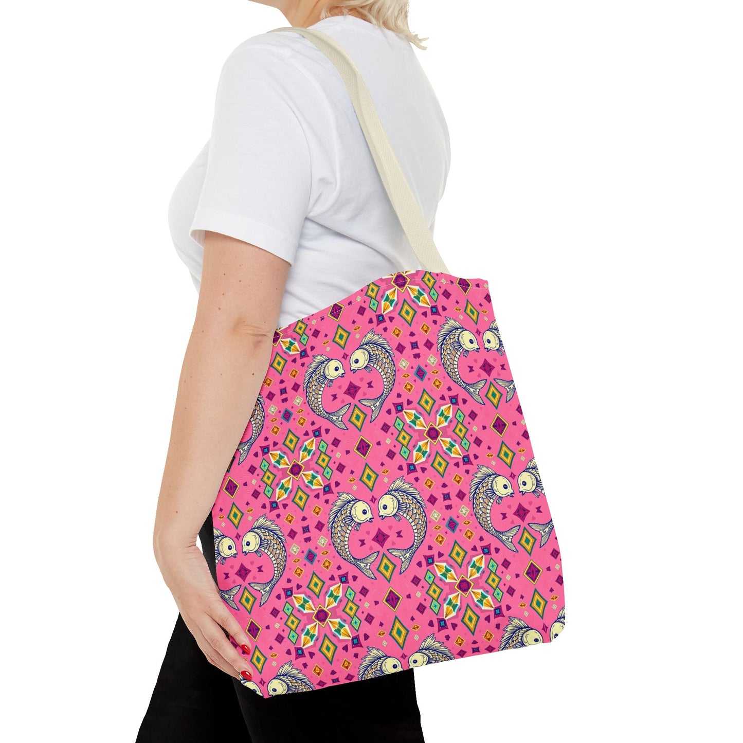 Tote Bag (AOP), Pisces, Zodiac, Jewel Pattern
