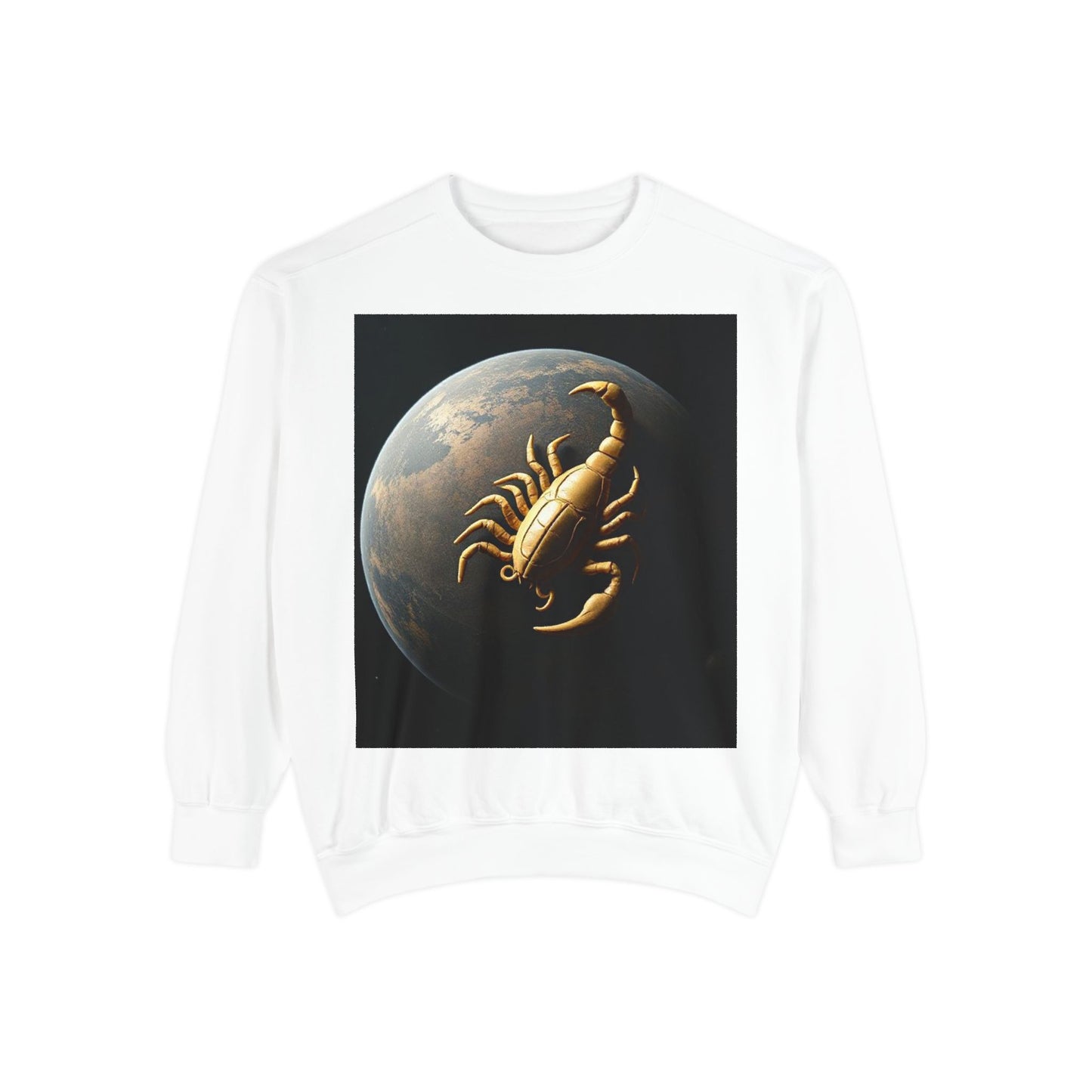 Garment-Dyed Sweatshirt, Unisex, Space Animal Design v1, Scorpio
