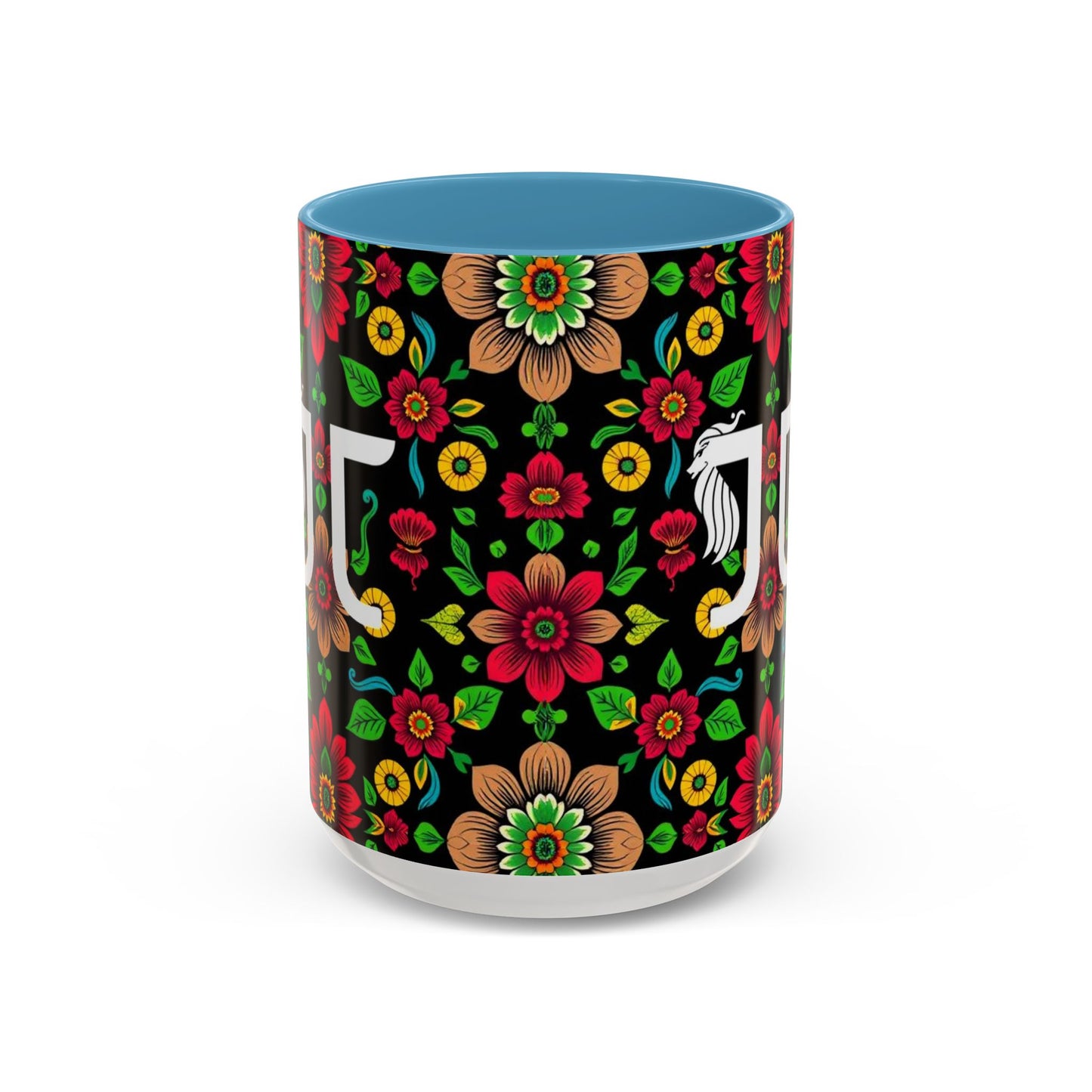 Accent Coffee Mug, Gemini, Zodiac v4, Flower Pattern, (11, 15oz)
