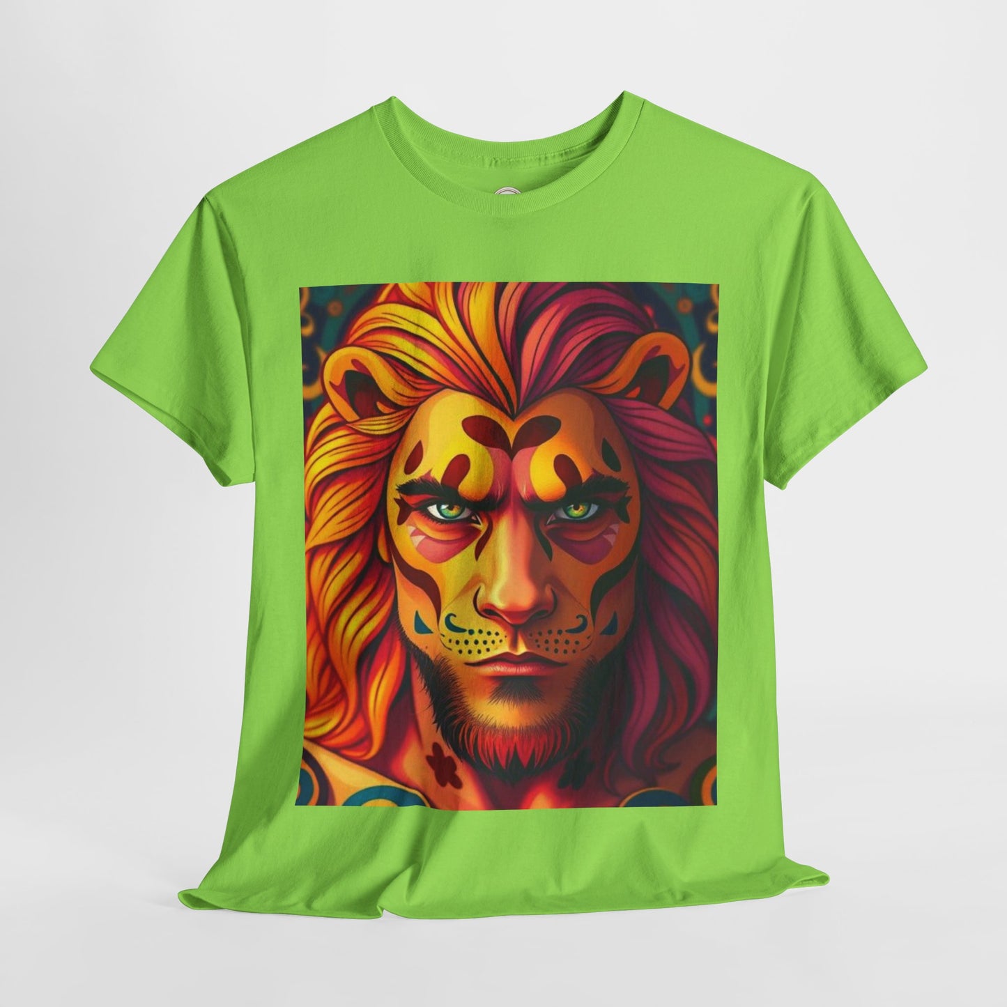 Unisex Heavy Cotton T-Shirt, Leo, Zodiac v2, Sexy Art